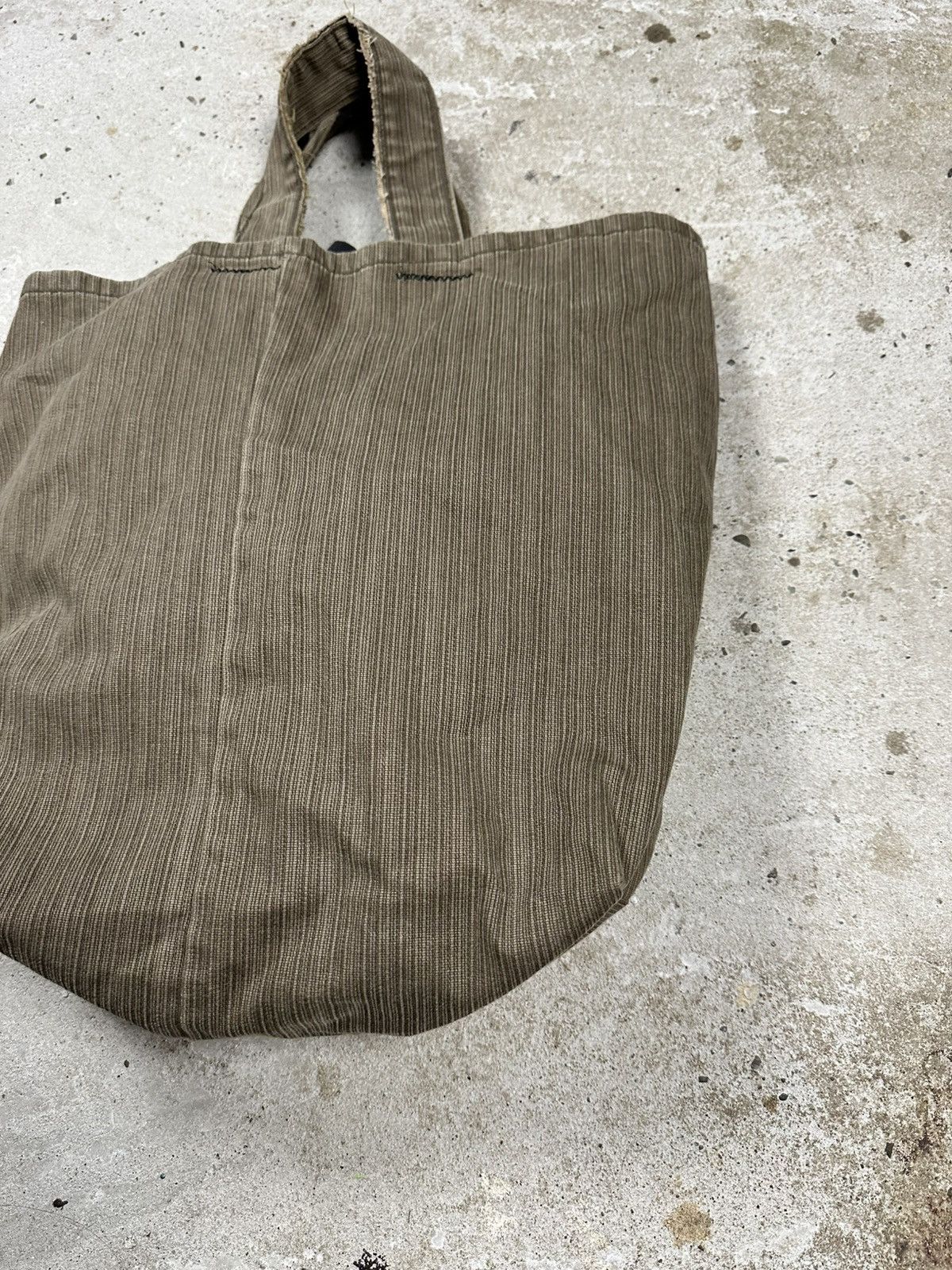 Japanese Brand Vintage Y2K Brown/Khaki Striped Tote Hand Bag Size ONE SIZE - 4 Thumbnail
