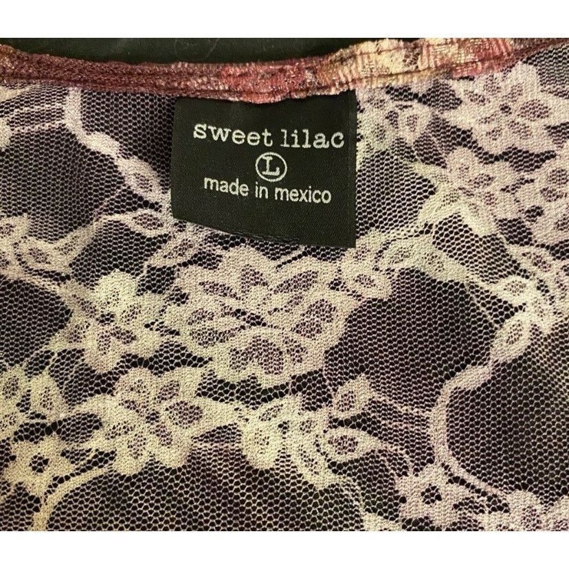Other Sweet Lilac Mesh Lace Floral Top Y2K Romantic Grunge L Size L / US 10 / IT 46 - 4 Thumbnail