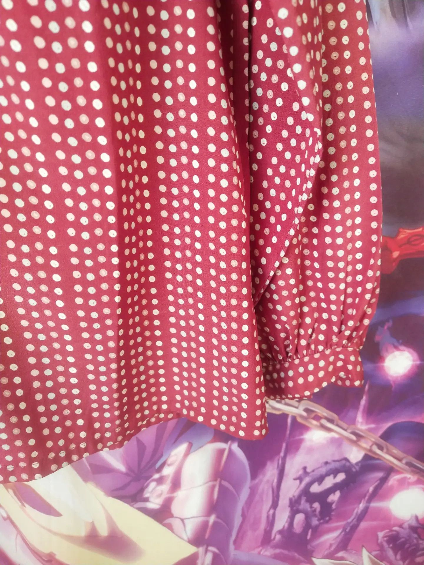 Vintage Saint Clair Paris Red Polkadot Vintage Blouse Size S / US 4 / IT 40 - 3 Thumbnail