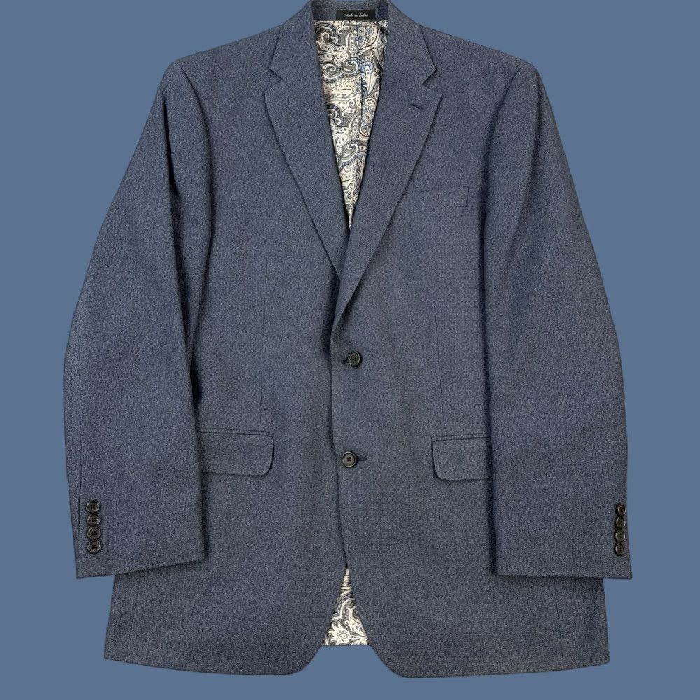 Ralph Lauren Lauren Ralph Lauren Blazer Mens 42L Blue Gray Sport Coat Jacket Paisley Lined Size 42R - 1 Thumbnail