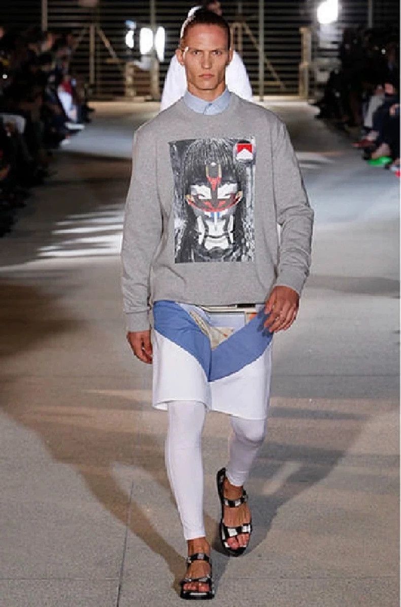 Givenchy Givenchy Show model gray Native American braid print hoodi Size US XXS / EU 40 - 7 Thumbnail
