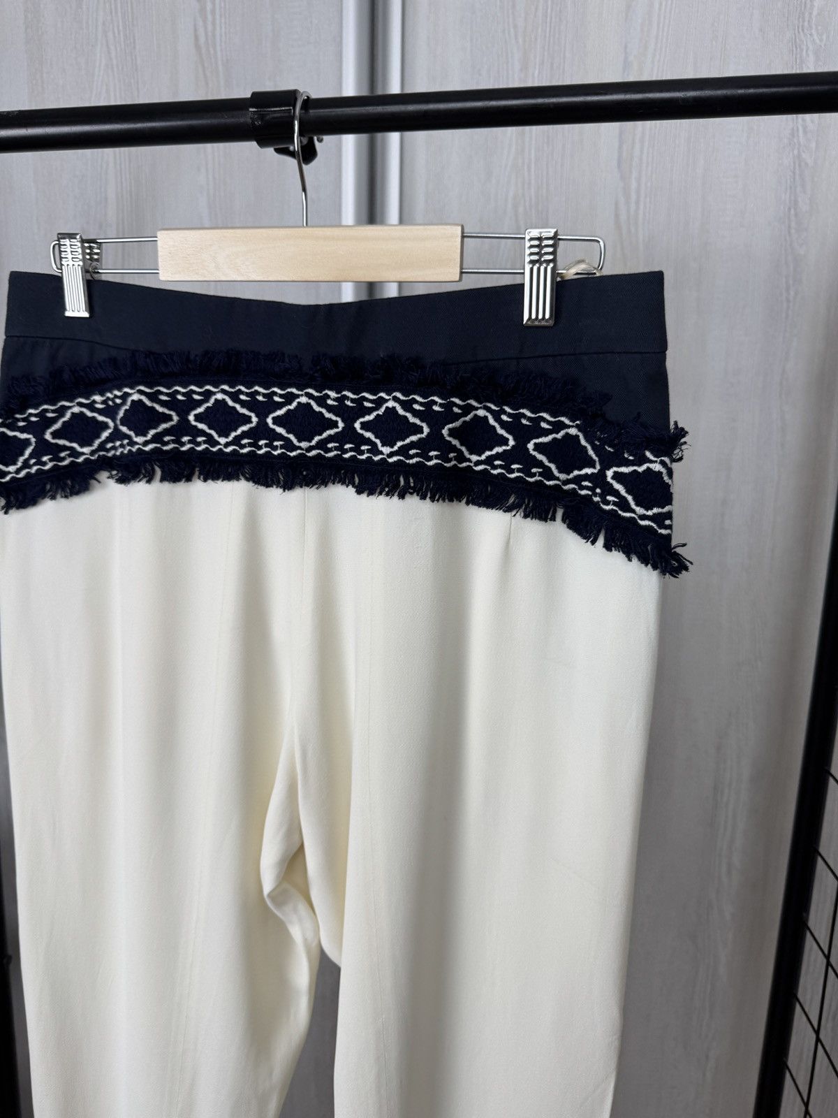 Chloe Chloe white ivory cotton embroidery acetate viscose pants Size 28" / US 6 / IT 42 - 13 Thumbnail