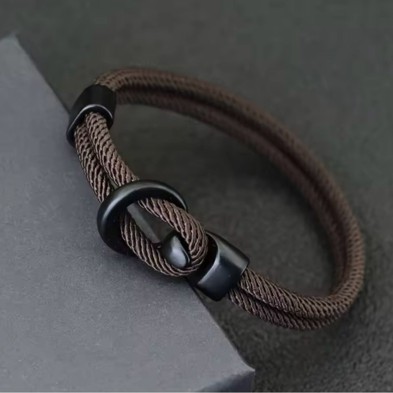Other New Minimalist Men Rope Bracelet Double Layer Bracelet 7.7” Size ONE SIZE - 2 Thumbnail