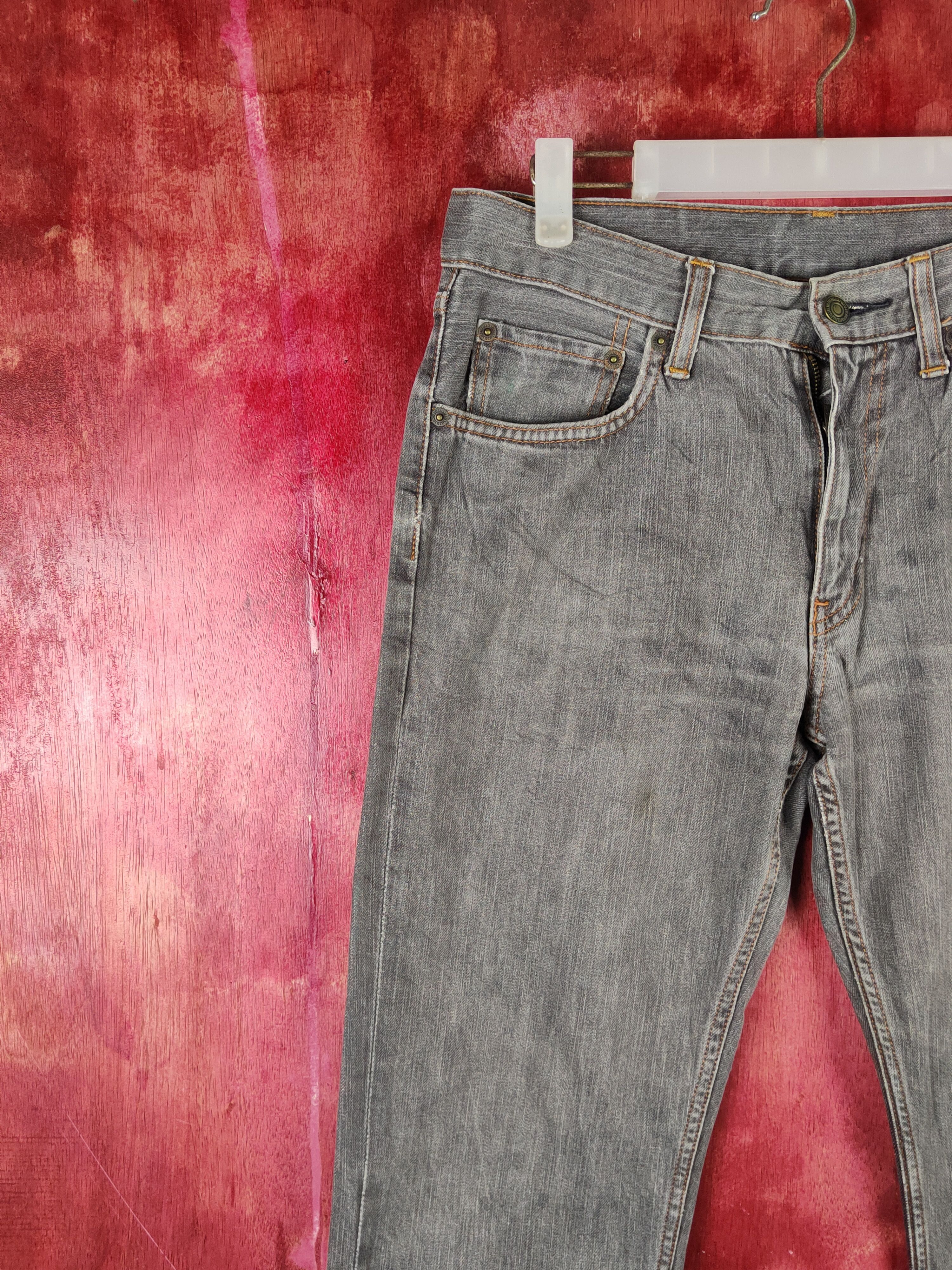 Japanese Brand Uniqlo Dark Gray Faded Distressed Ripped Jeans #S2317 Size US 31 - 3 Thumbnail