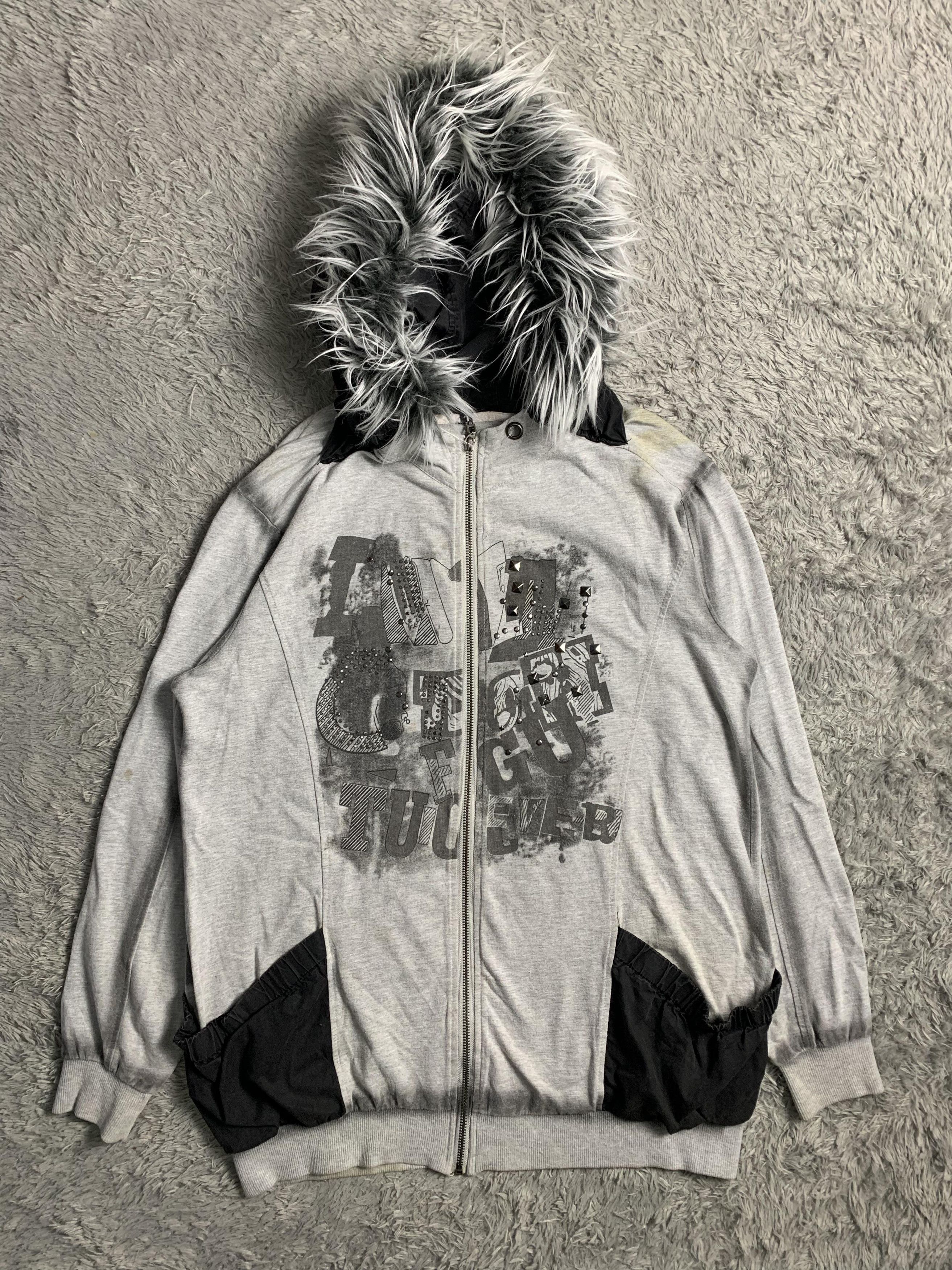 Japanese Brand Poem Japan Punk style Fur Hoodie Size US L / EU 52-54 / 3 - 1 Thumbnail