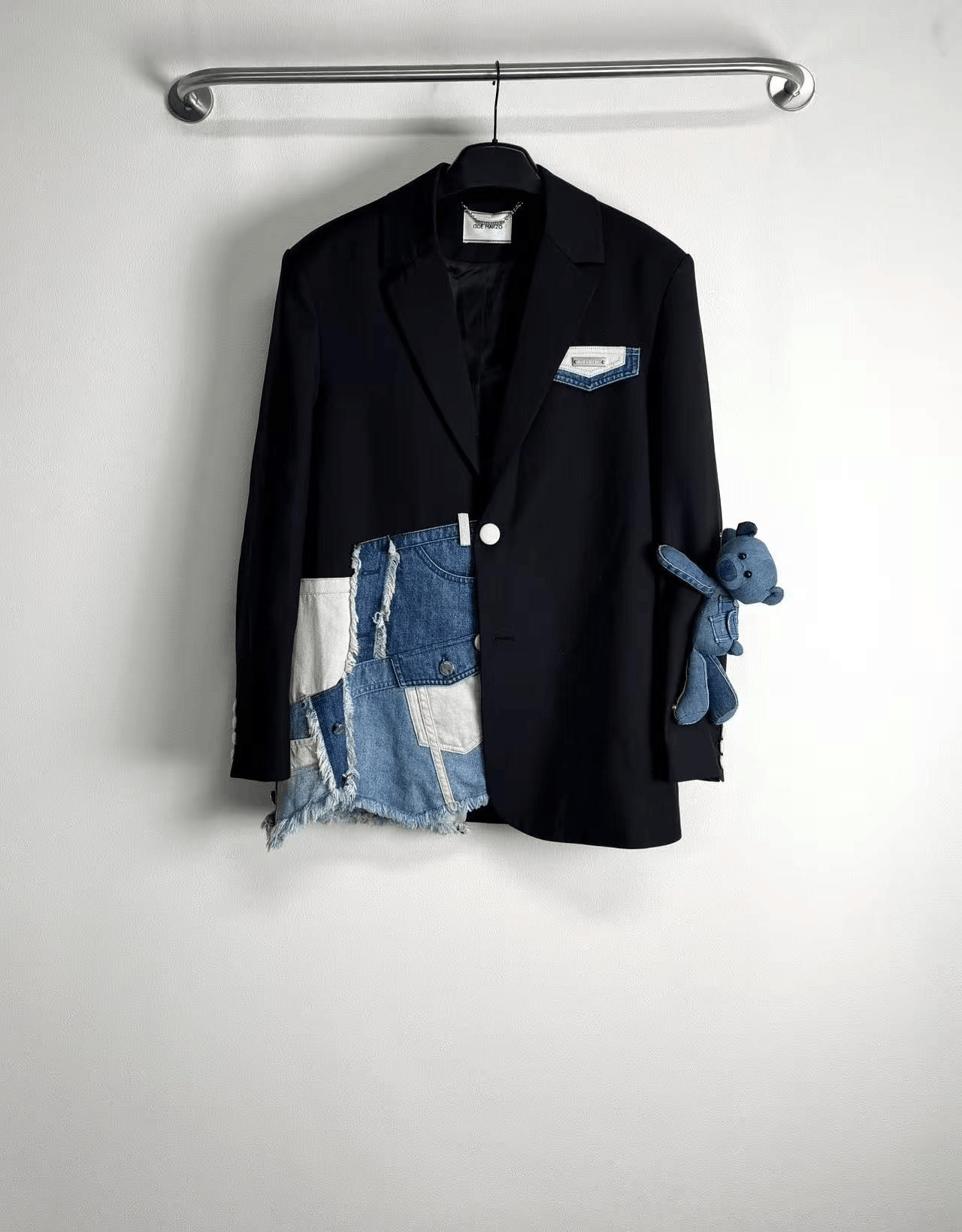 13DE MARZO 13DE MARZO Black Denim Bear Blazer Size M / US 6-8 / IT 42-44 - 1 Thumbnail
