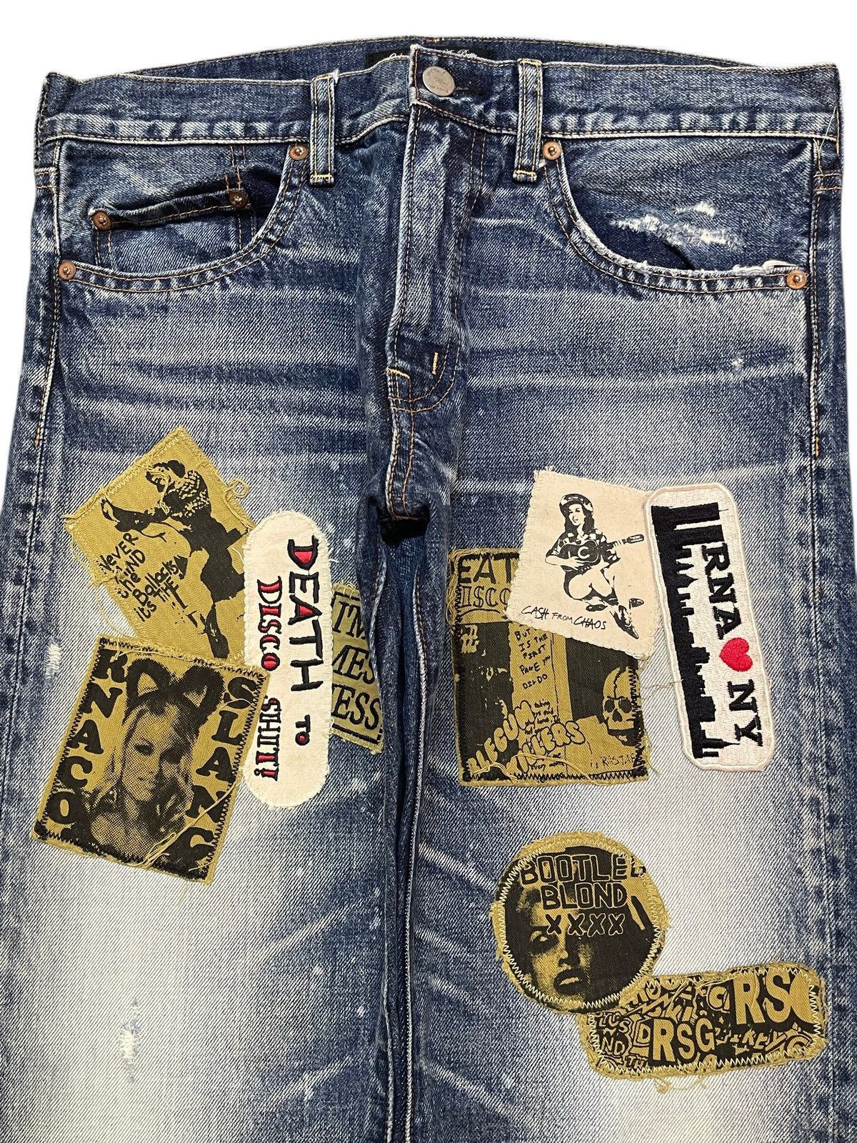 Vintage Japanese Anarchists Faded Wash Punk Gothic Patches