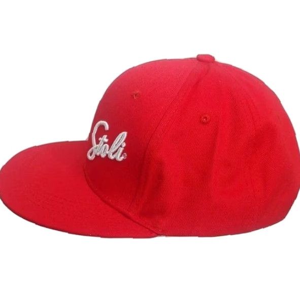 Vintage VINTAGE Stoli Liquor Flat Brim Cap Men One Size Red Embroidered Snapback Liquor Spirits Bartending Size ONE SIZE - 5 Thumbnail