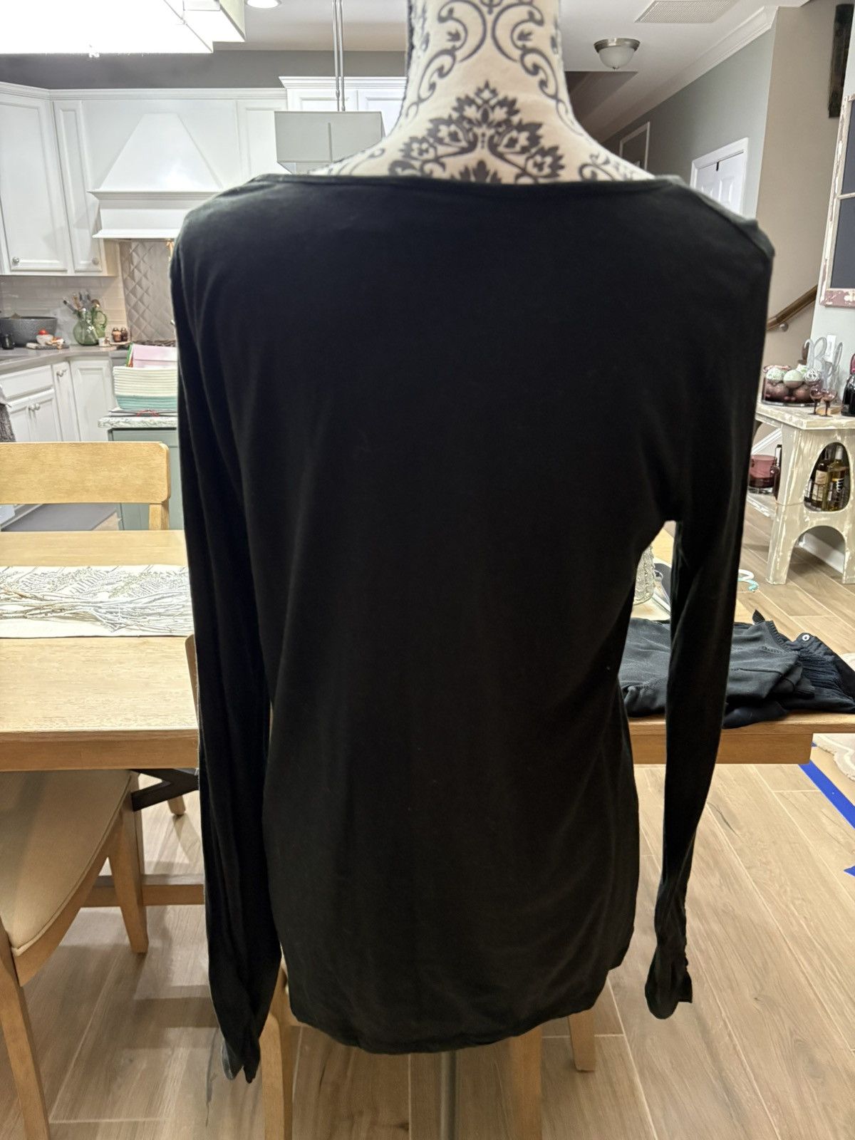 Other Black scoopneck large long sleeve top Size L / US 10 / IT 46 - 4 Thumbnail