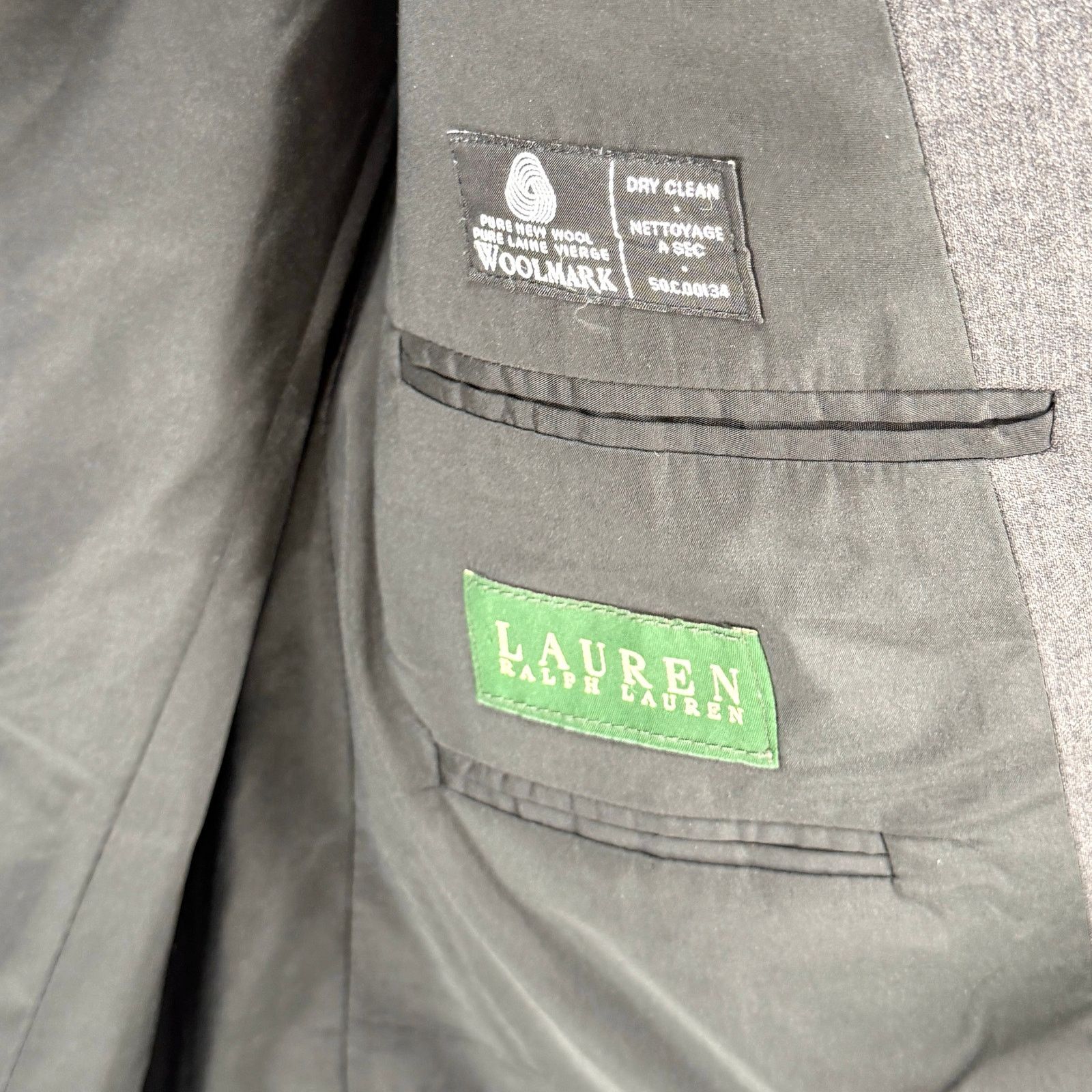 Ralph Lauren Vintage 90s Gray 100% Wool Menswear Blazer Suit Jacket Size 46R - 6 Thumbnail