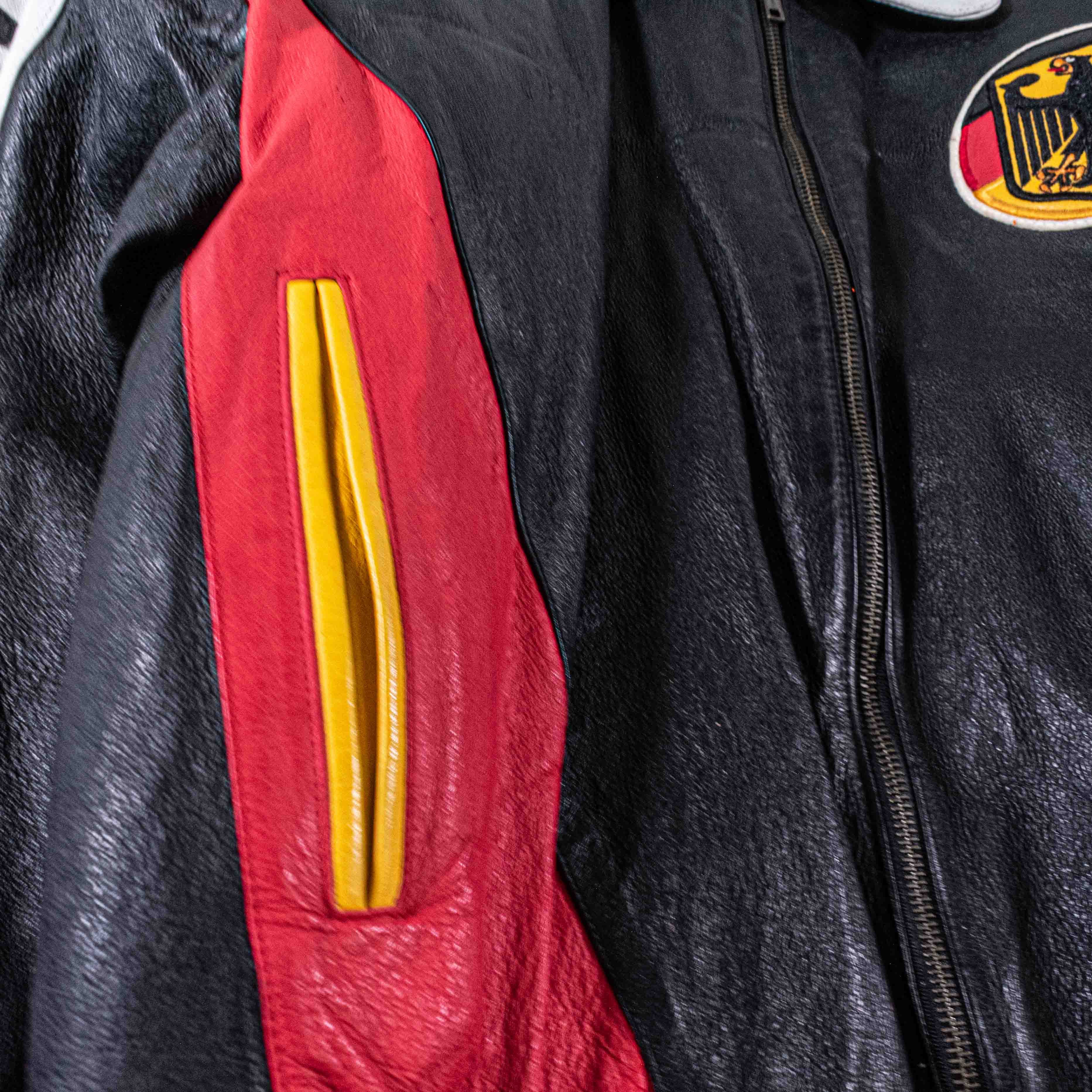 Excelled Excelled Germany Leather Bomber Jacket 90s World Cup Size US M / EU 48-50 / 2 - 7 Thumbnail