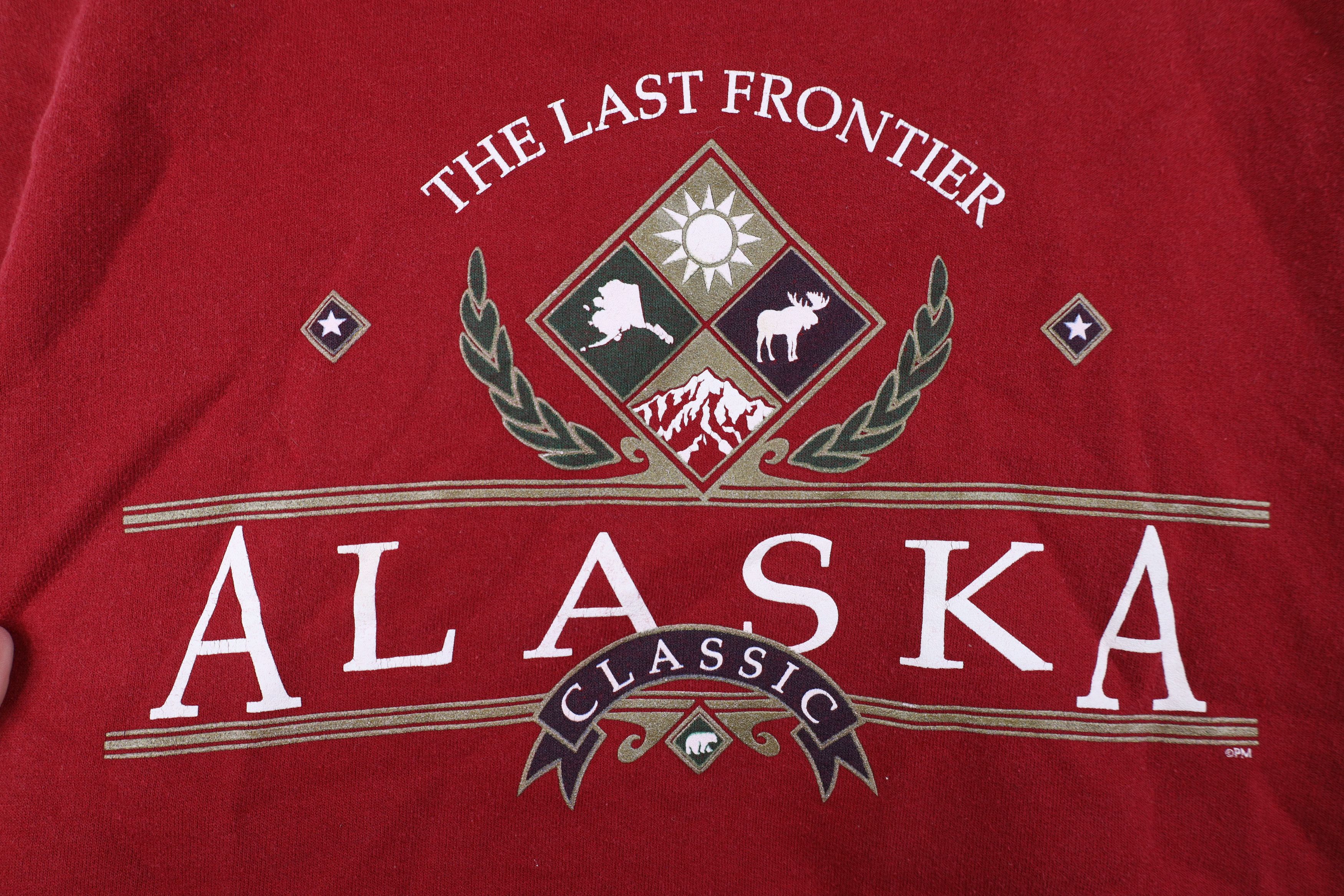Vintage Vintage 90s Streetwear Alaska The Last Frontier Sweatshirt Size L / US 10 / IT 46 - 4 Thumbnail