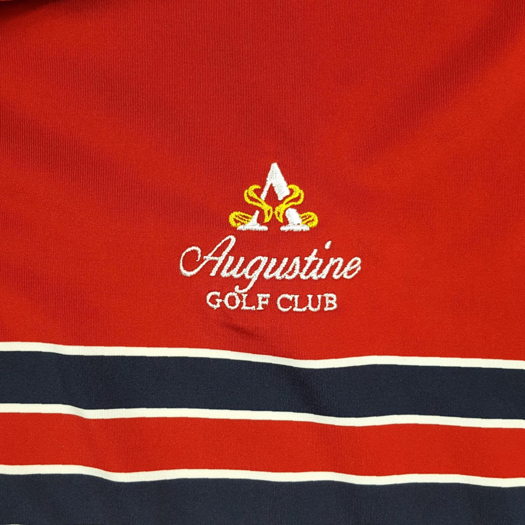 Footjoy VINTAGE FootJoy Polo Shirt Red Striped Augustine Golf Club FJ Men's XL Button Athletic Shirt Men's Size US XL / EU 56 / 4 - 3 Thumbnail