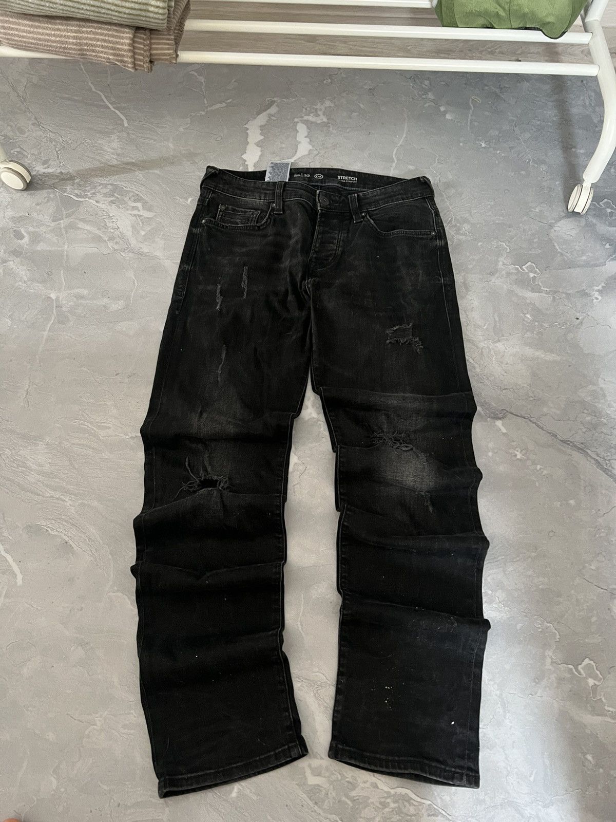 Japanese Brand Rare Avant Garde Slim Faded Jeans / Japanese Grunge Vibe 90 Size US 31 - 3 Thumbnail