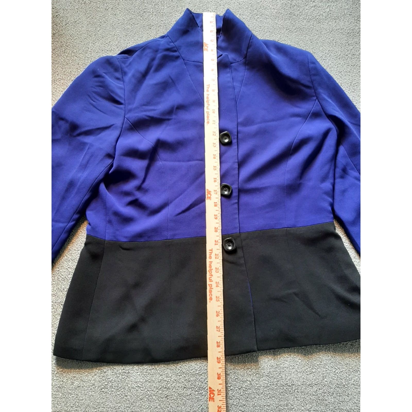 Lee VINTAGE Kathie Lee Collection Suit Jacket Pant Suit Women 14 Blue Black Long Sleeve Regular Size 14 Women Slight Fabric Wear in Spots Size XL / US 12-14 / IT 48-50 - 2 Thumbnail