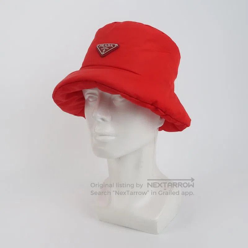 Prada Prada Red Logo Bucket Hat for Stylish Protection. Size ONE SIZE - 2 Thumbnail