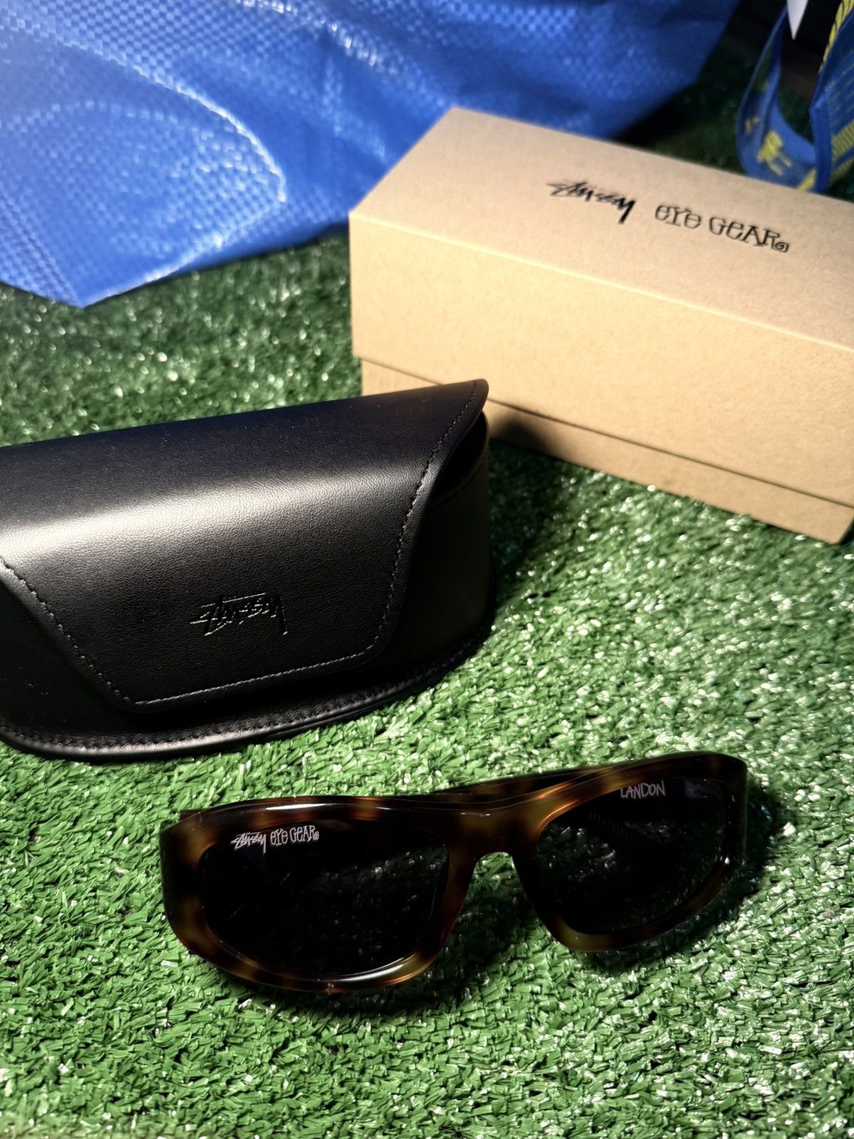 Stussy Landon Sunglasses (Tortoise/Black Lens) Sunglasses