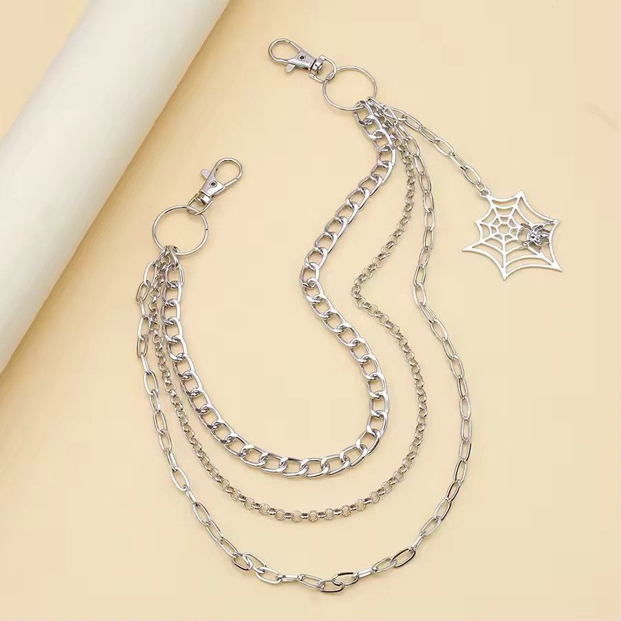 Jewelry Spider Web Chain Wallet Chain, Gothic Punk Accessory Size ONE SIZE - 3 Thumbnail