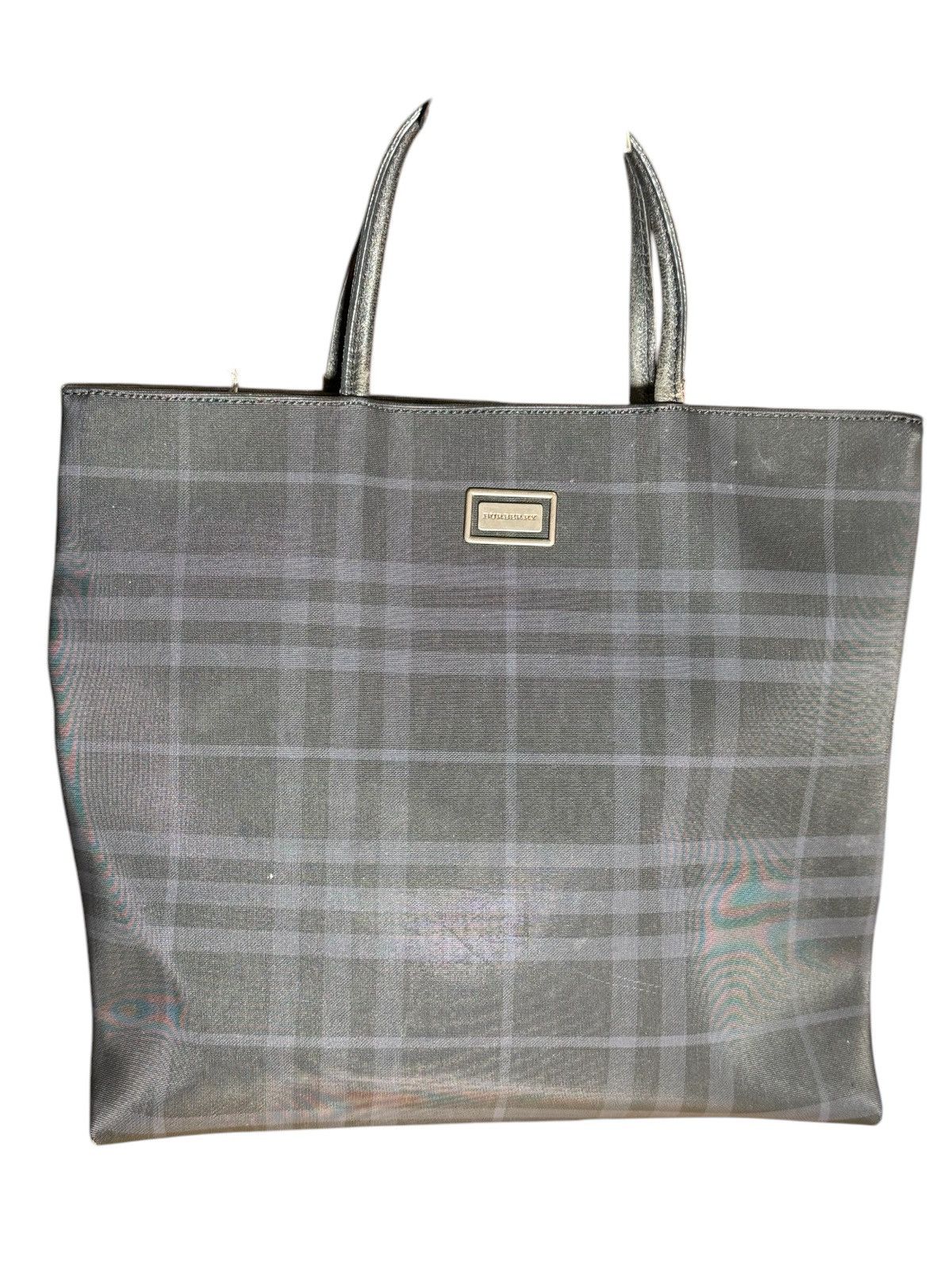 Burberry BURBERRY Nova Chek Hand Bag Coated Canvas Black Auth bs14826 Size ONE SIZE - 15 Thumbnail