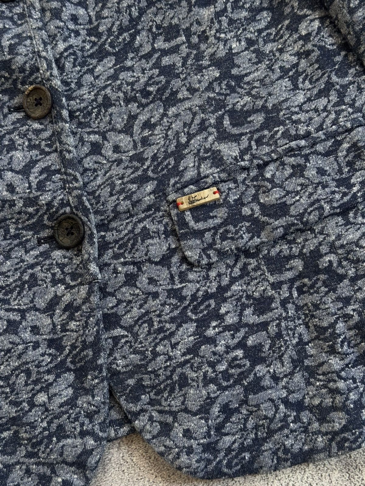 Designer Luis Trenker 46size linen blue blazer jacket coat button up Size L / US 10 / IT 46 - 7 Thumbnail