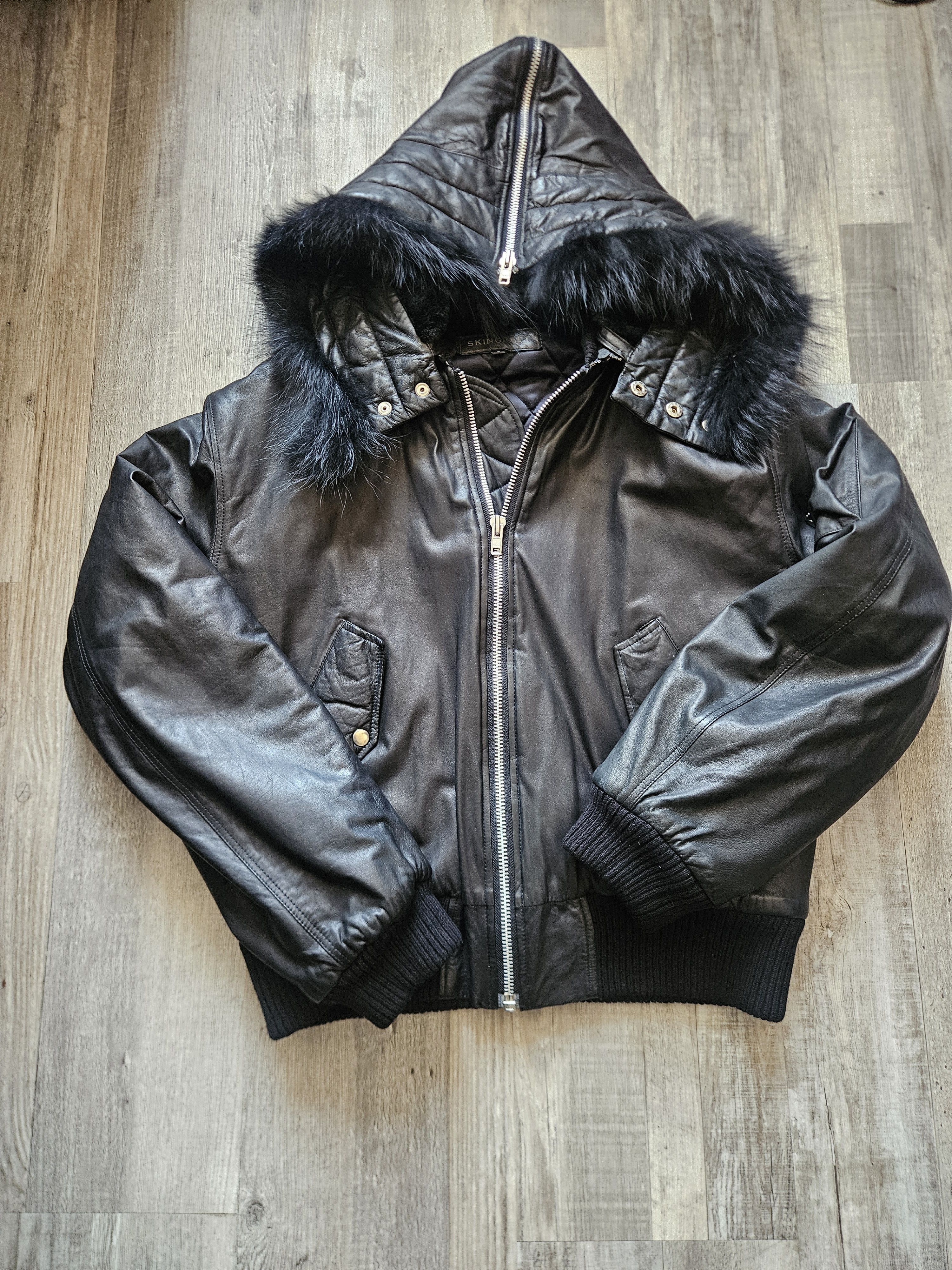 SKINGRAFT Black Leather Bomber Jacket / Skin Graft / Jonny Cotta Size US L / EU 52-54 / 3 - 2 Thumbnail