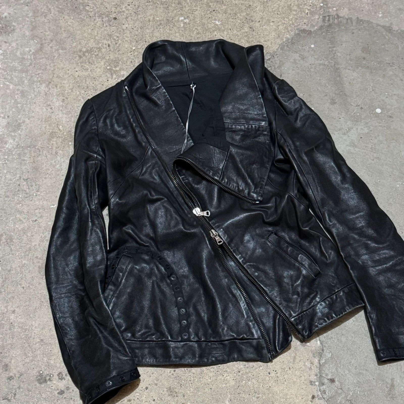 Masnada Masnada asymmetrical zip leather jacket Size S / US 4 / IT 40 - 5 Thumbnail