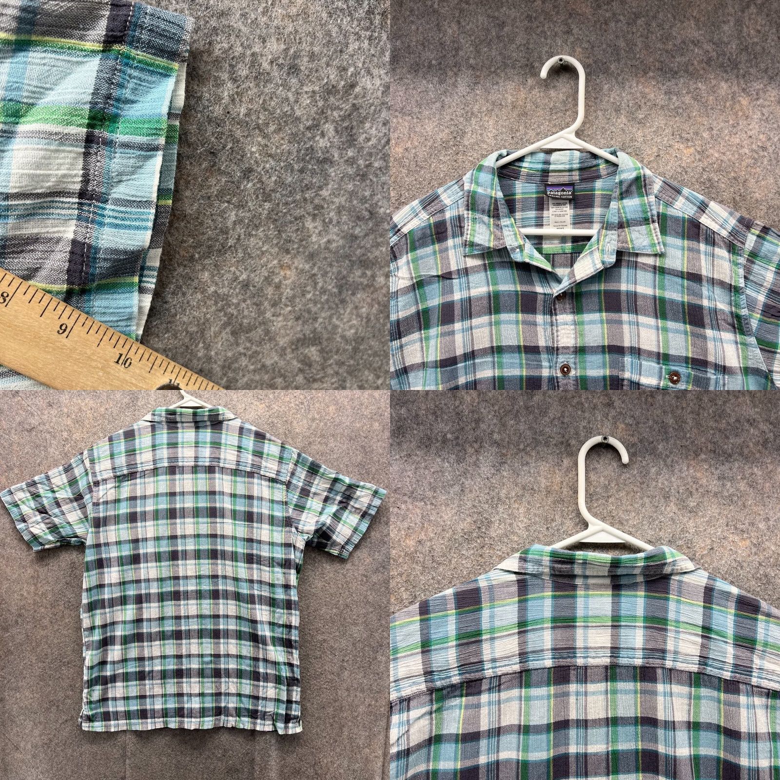 Patagonia Patagonia Men Large Blue Button Down Plaid Organic Adult Shirt Size US L / EU 52-54 / 3 - 8 Thumbnail