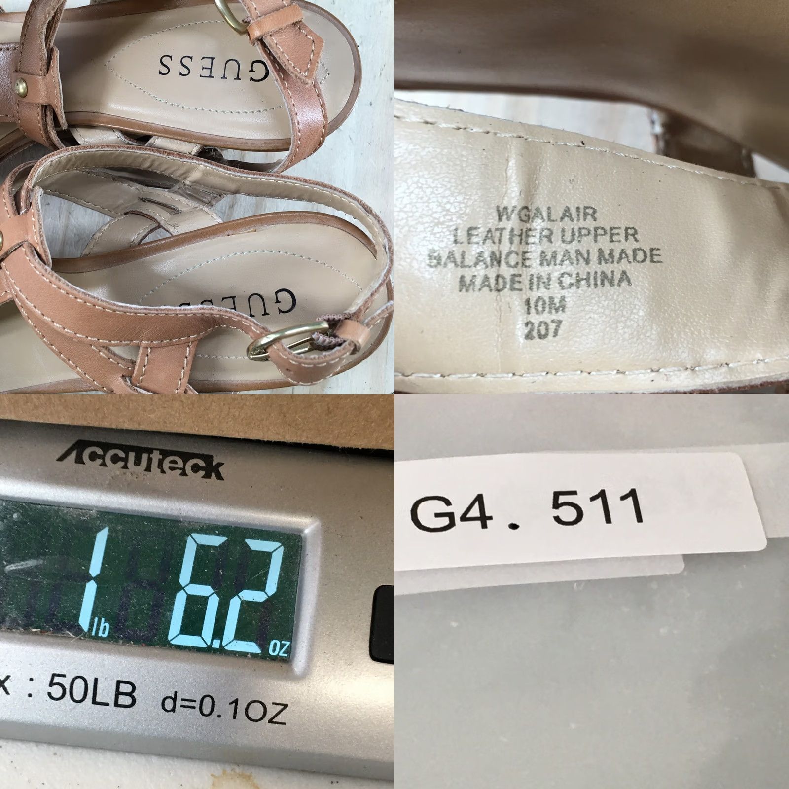 Guess Guess Heels Womens 10 M Wglair Wedge Platform Cork Brown Leather Buckle Strap Shoes Size US 10 / IT 40 - 10 Thumbnail