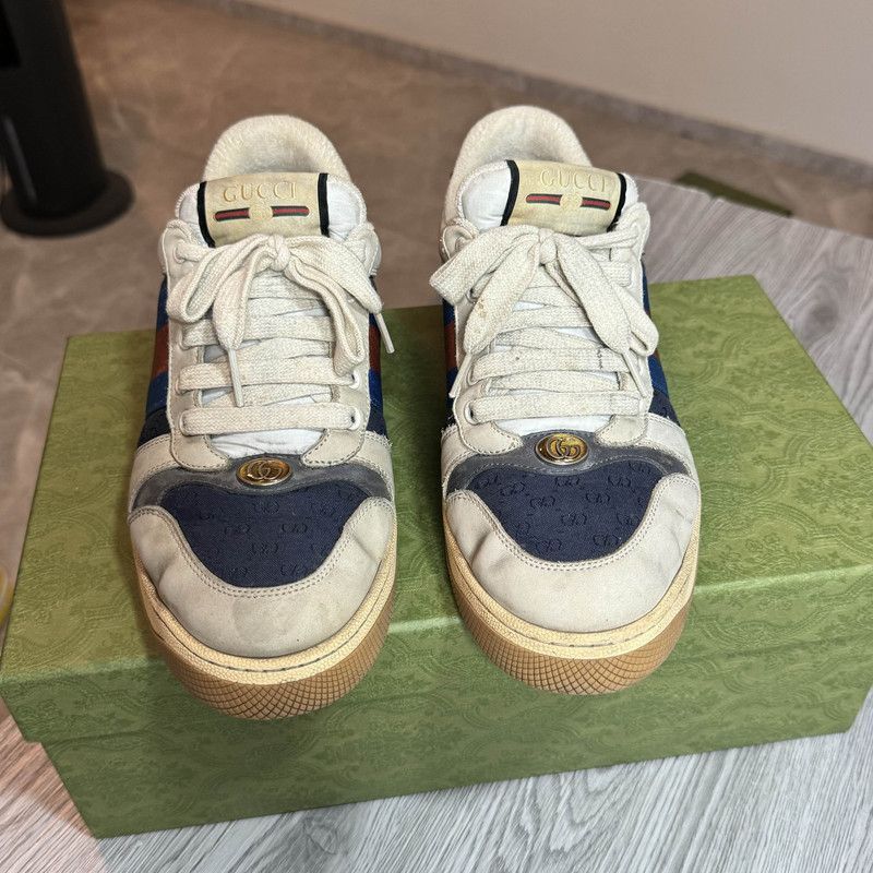 Gucci GUCCI Screener Dirty Sneakers in Grey and White - Size US 8 / EU 41 - 2 Thumbnail