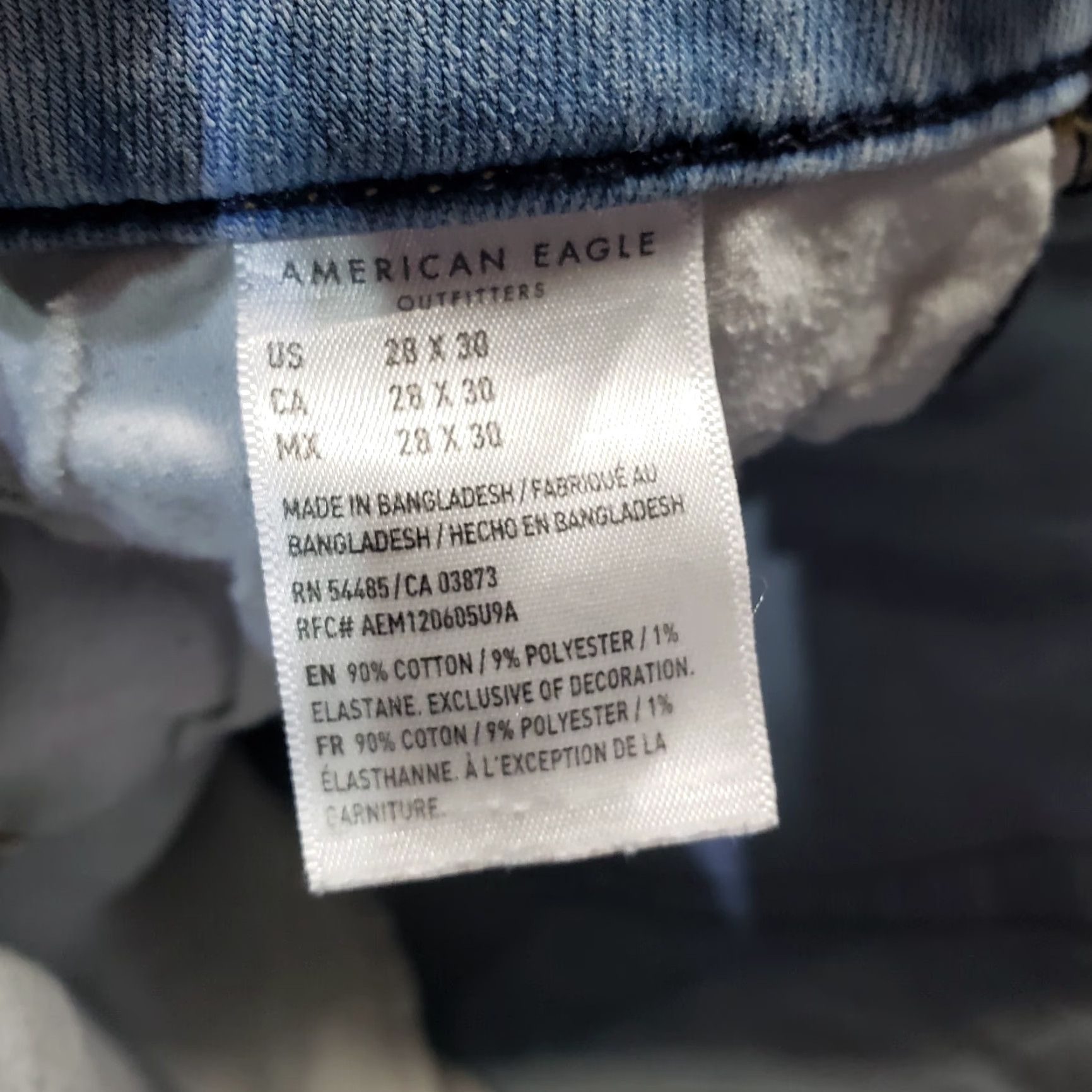 American Eagle Outfitters VINTAGE American Eagle Outfitters Cozy Airflex+ Slim Distressed Blue Jeans Men's 28 X 30 Size US 28 / EU 44 - 5 Thumbnail