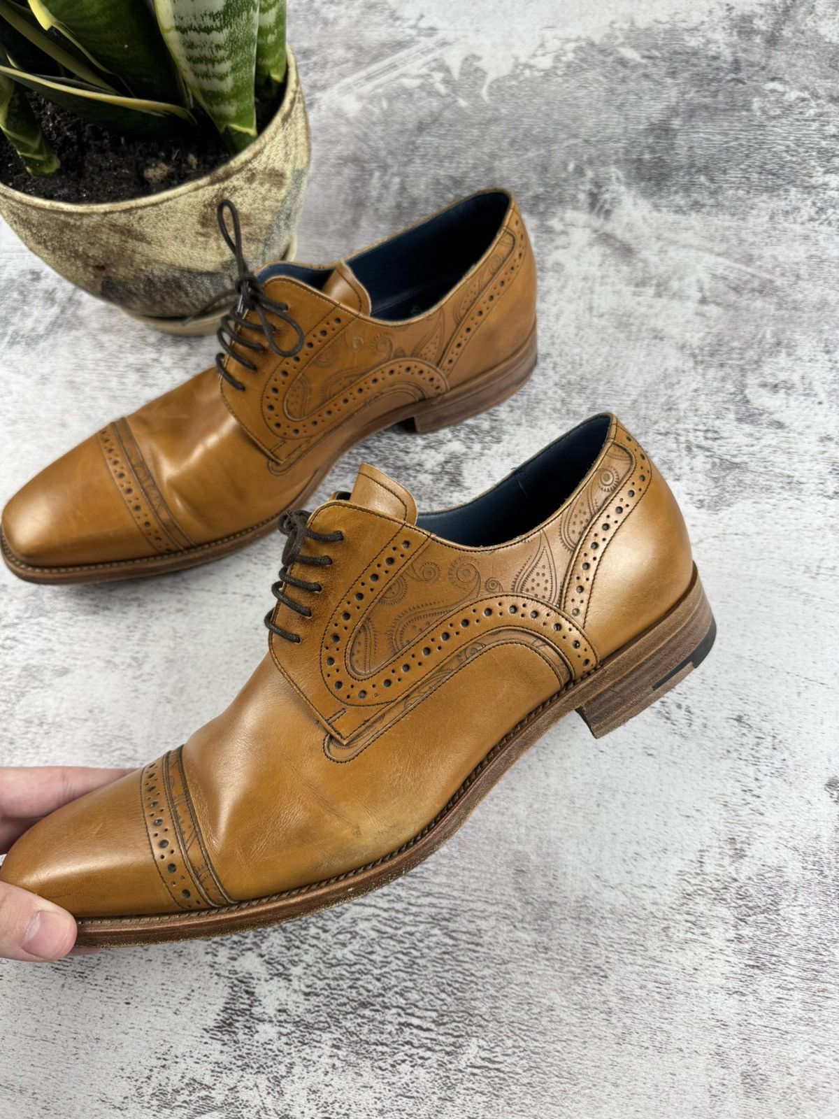 Barker Barker Nova Leather Brounge Wingtip Classic Shoes Size 10 Size US 10 / EU 43 - 3 Thumbnail