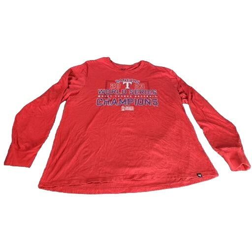 47 Brand Texas Rangers Red 2023 World Series Champions T-Shirt Men Sz Size US XXL / EU 58 / 5 - 1 Thumbnail