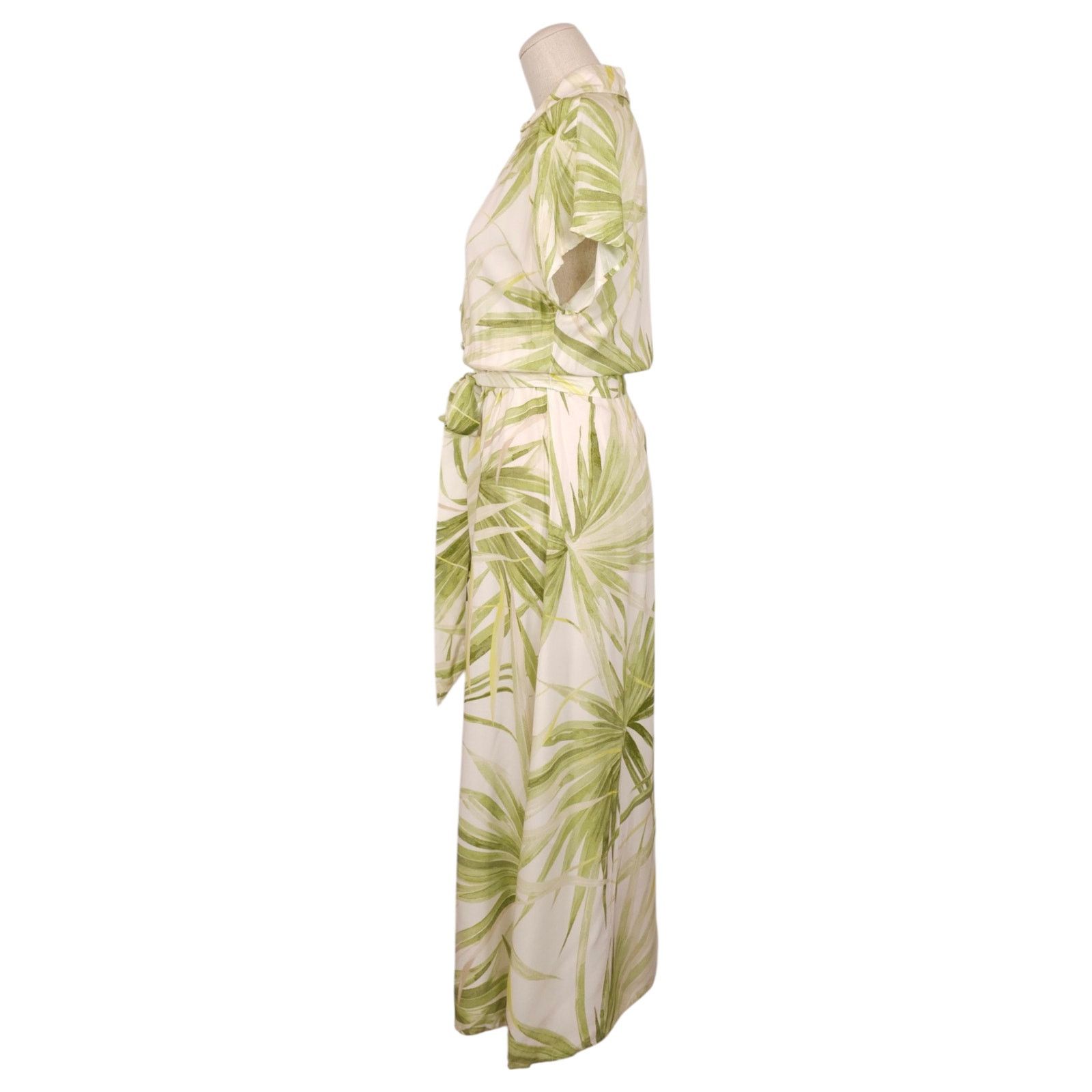 H&M H&M Tropical Print Tie Belt Shirt Midi Dress Sz Extra Small Size XS / US 0-2 / IT 36-38 - 2 Thumbnail