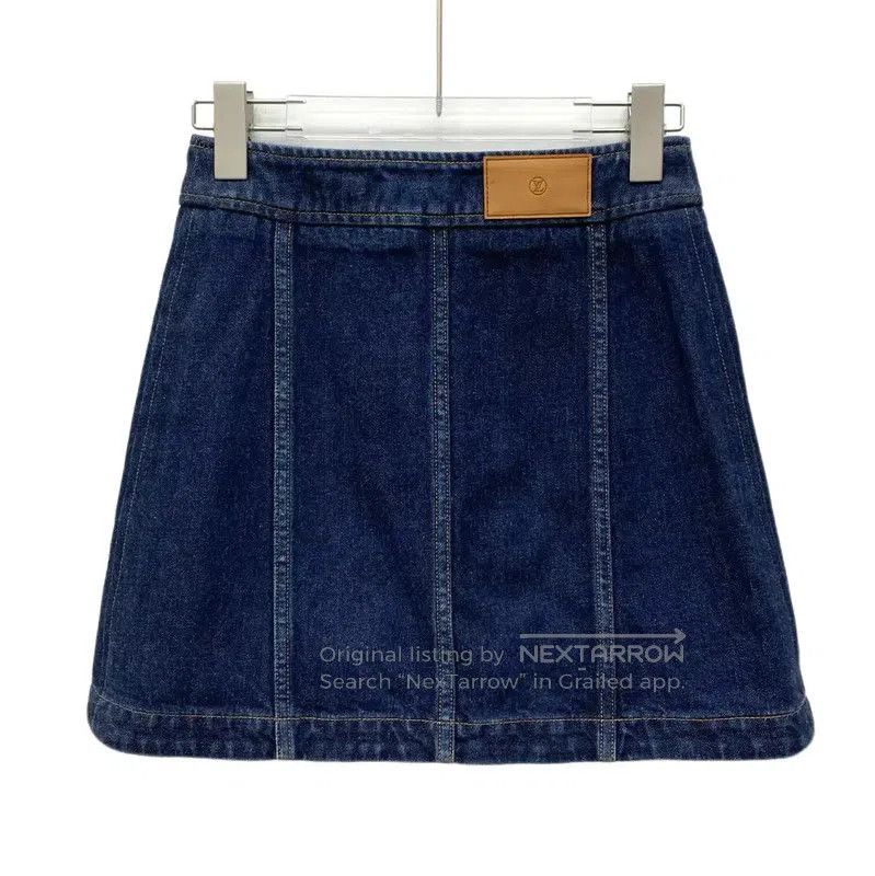 Louis Vuitton Louis Vuitton Blue Cotton Mini Skirt for Women . Size 22" - 2 Thumbnail