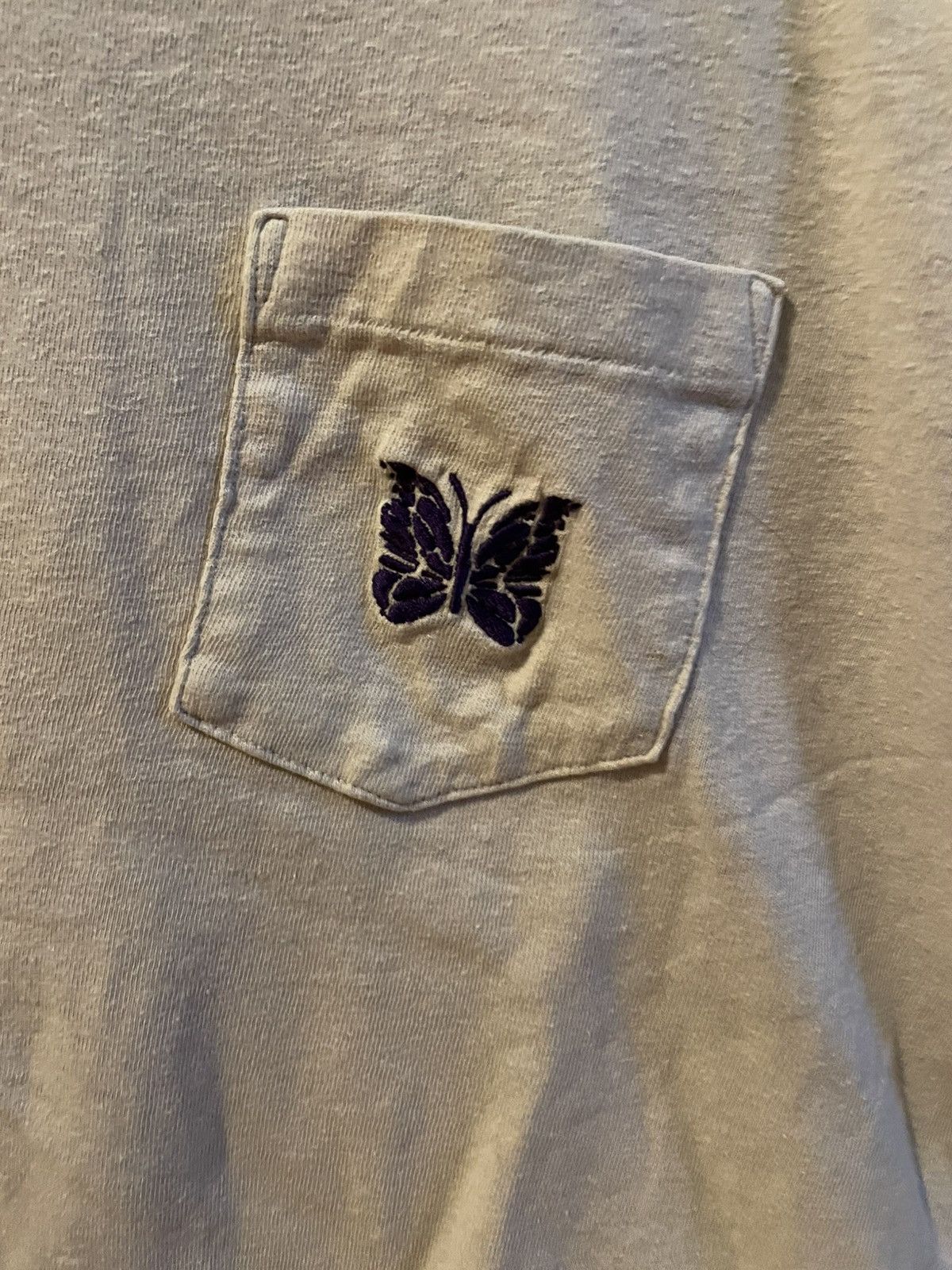 Needles Needles Butterfly T Shirt Beige Size US L / EU 52-54 / 3 - 3 Thumbnail