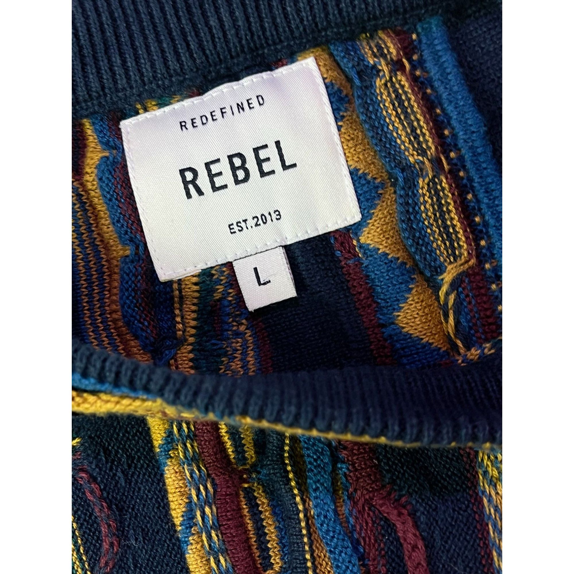 Rare Coogi Style Knitted Multicolor Sweater By Rebel