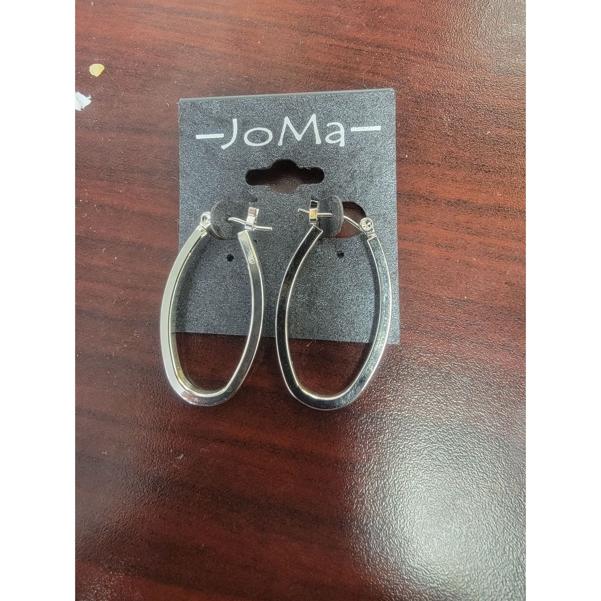 Joma Silver Joma Oval Hoop Earrings For Women Size ONE SIZE - 1 Thumbnail
