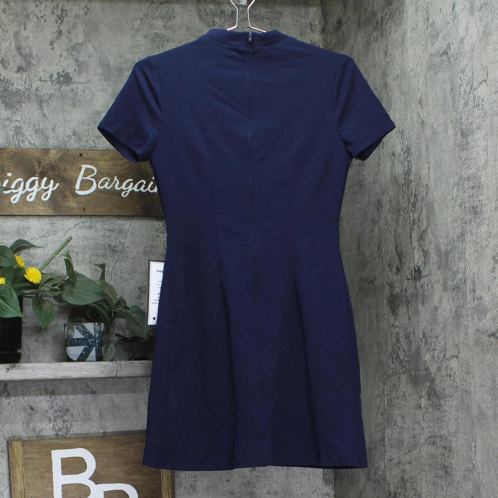 Other Nwt B. Darlin Mockneck Mini Dress 45uap84 Navy Blue 3/4 Size M / US 6-8 / IT 42-44 - 2 Thumbnail
