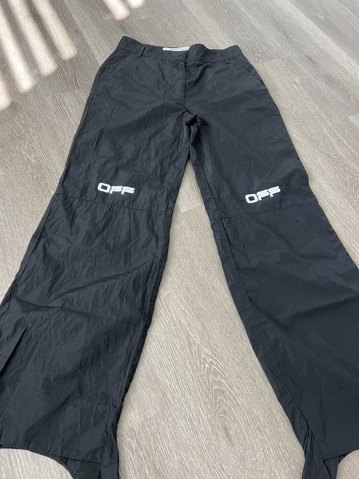 Off-White Off-White Black Nylon Bow Lounge Pants Size 40" / US 18 - 2 Thumbnail
