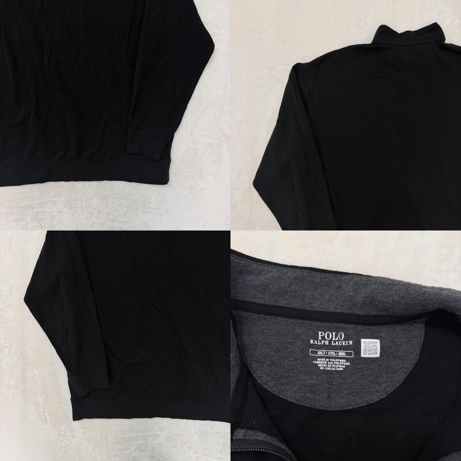 Polo Ralph Lauren Polo Ralph Lauren Sweatshirt 3XLT Black Jersey Logo 1/4 Zip Mens Pullover Mock Neck Long Sleeve Zip Neck Sportswear Shirt Size US XXL / EU 58 / 5 - 9 Thumbnail