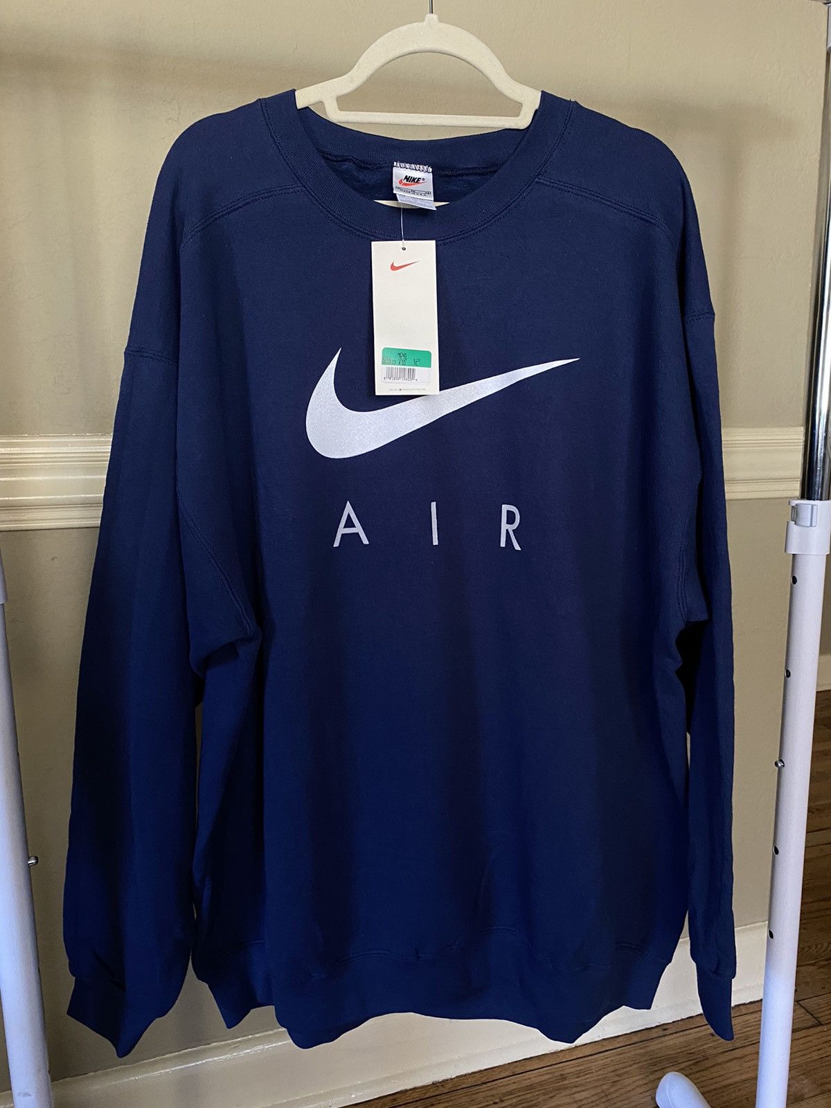 Image of Deadstock Vintage 90's Nike Air Crewneck NWT in Navy, Men's (Size XL)