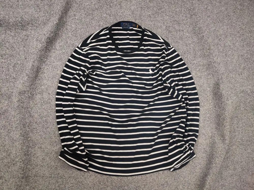 Polo Ralph Lauren Vintage Polo Ralph Lauren Black Striped Long sleeve Y2K Size US L / EU 52-54 / 3 - 2 Thumbnail