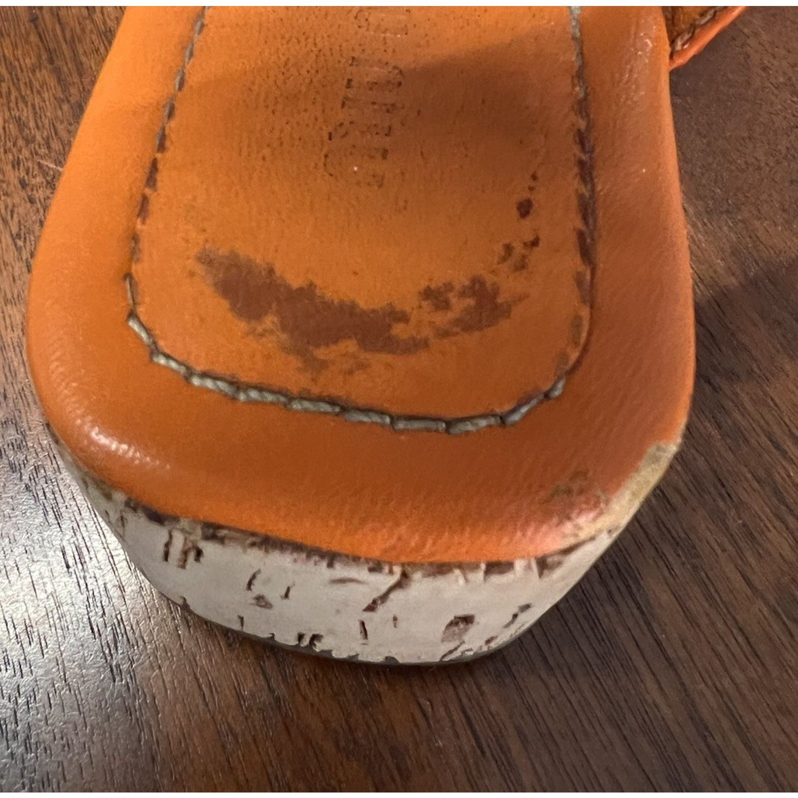 Miu Miu Miu Miu Orange / Teal 2” Cork Wedge Sz 5.5 Ankle Buckle Size US 5.5 / IT 35.5 - 9 Thumbnail