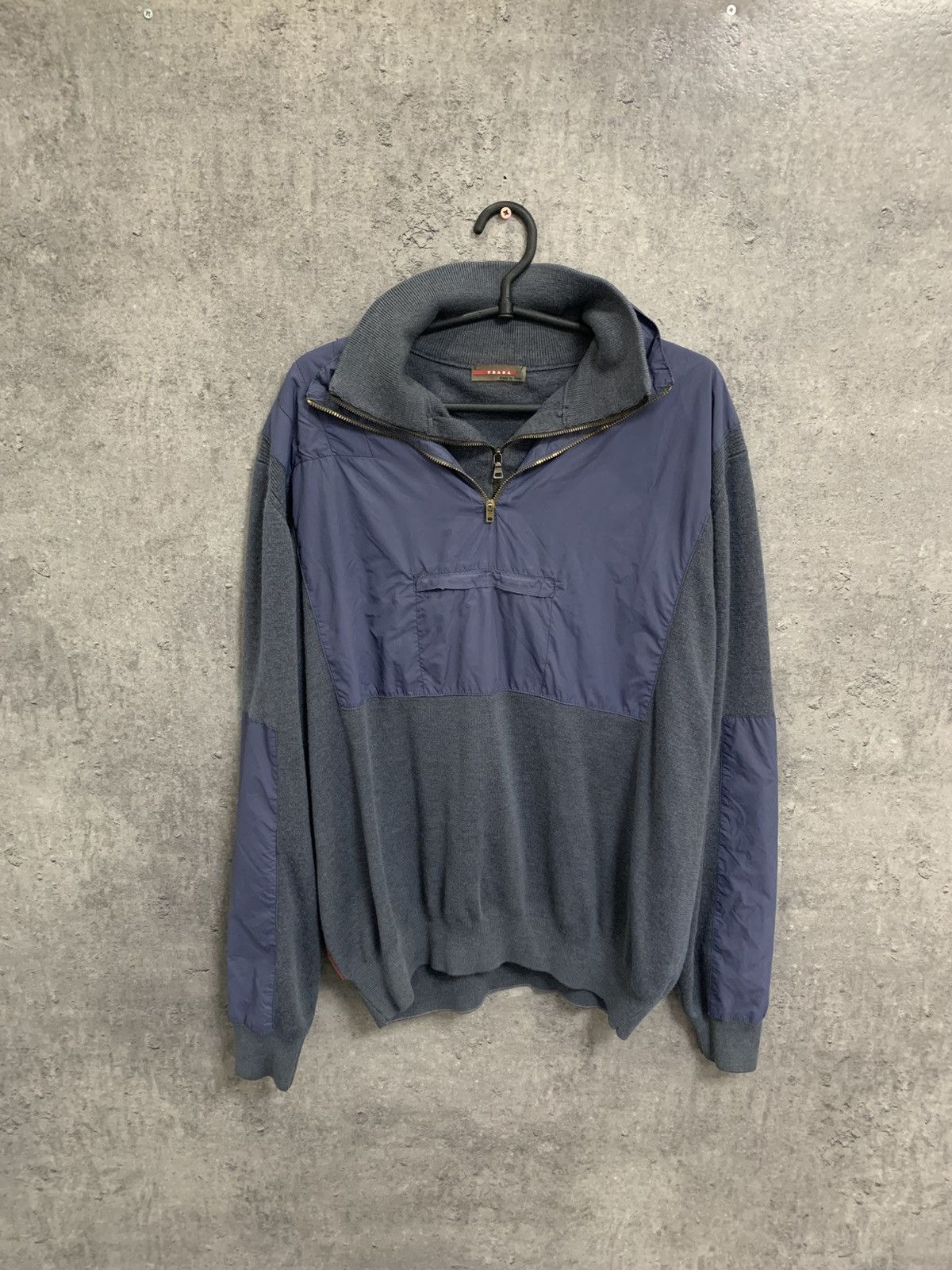 Prada Archive Vintage Prada Black Tab Nylon Zip Sweater Size US L / EU 52-54 / 3 - 1 Thumbnail