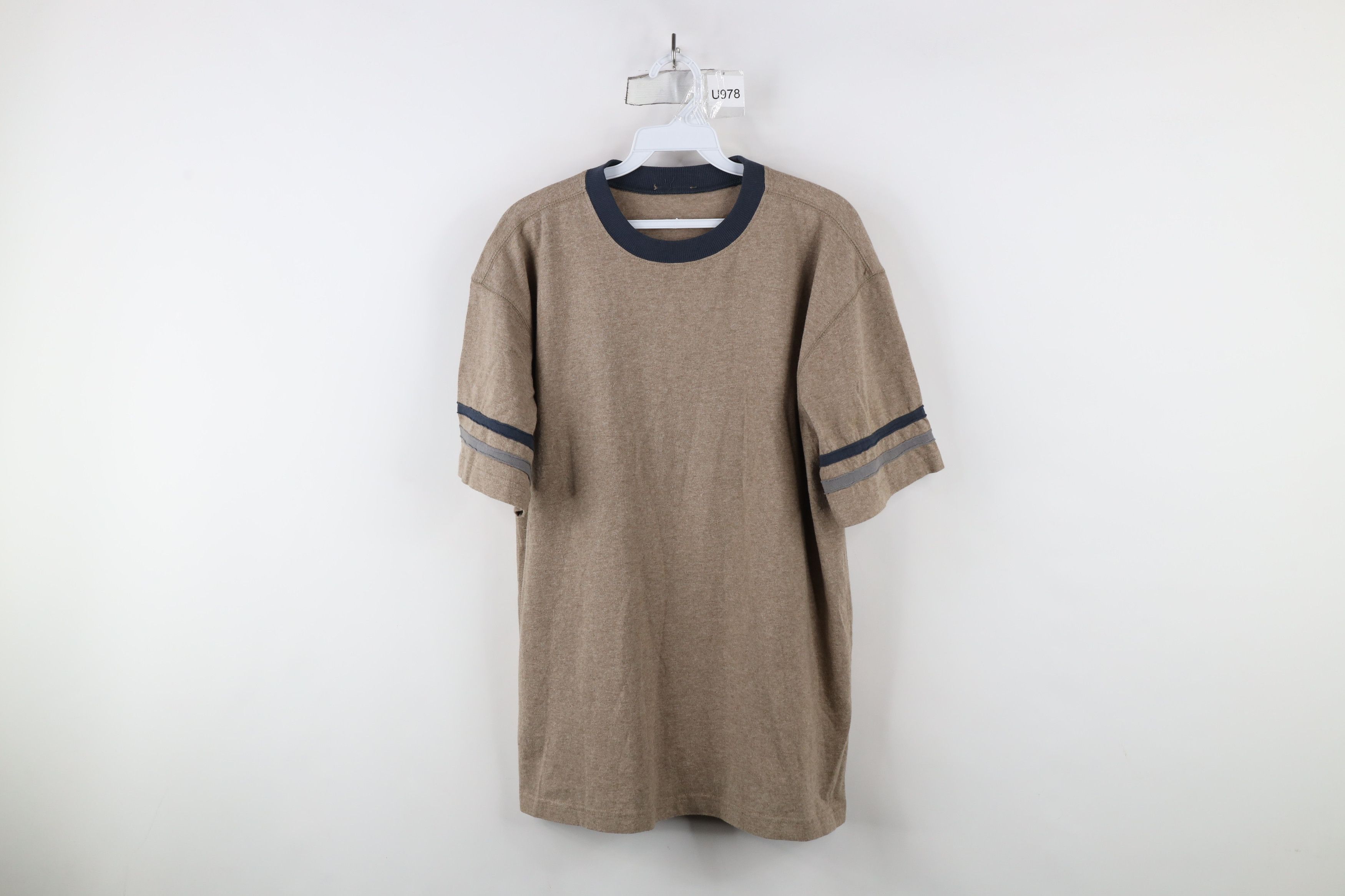 Vintage Vintage 90s Streetwear Striped Short Sleeve T-Shirt Brown Size US M / EU 48-50 / 2 - 1 Thumbnail
