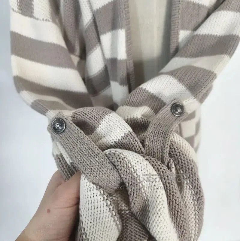 Burberry Burberry Striped Cotton Blend Cardigan. Size M / US 6-8 / IT 42-44 - 5 Thumbnail