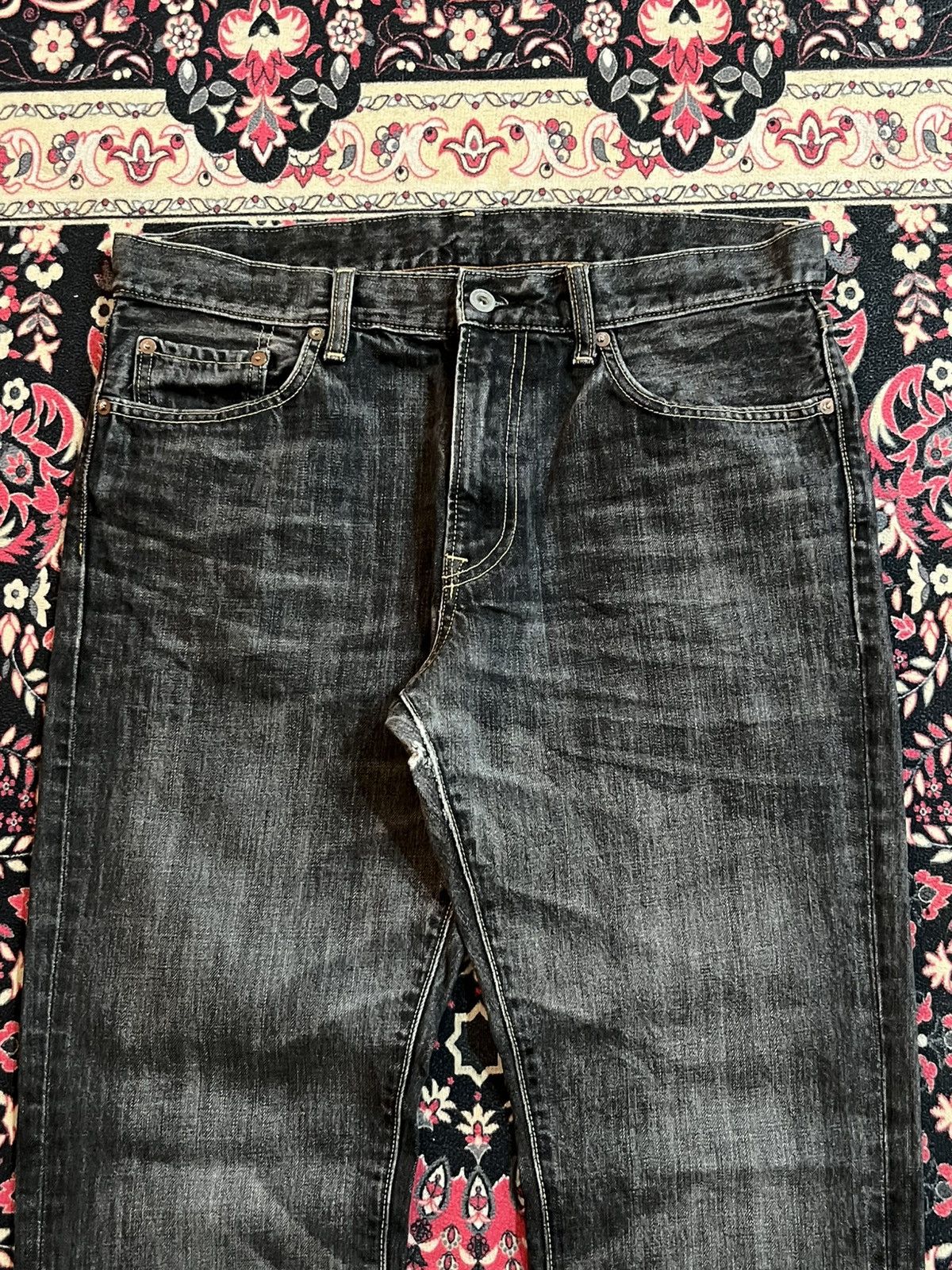 Undercover × Uniqlo Vintage Uniqlo UJ Dark Whisker Regular Fit Straight Leg Jean Size US 33 - 4 Thumbnail