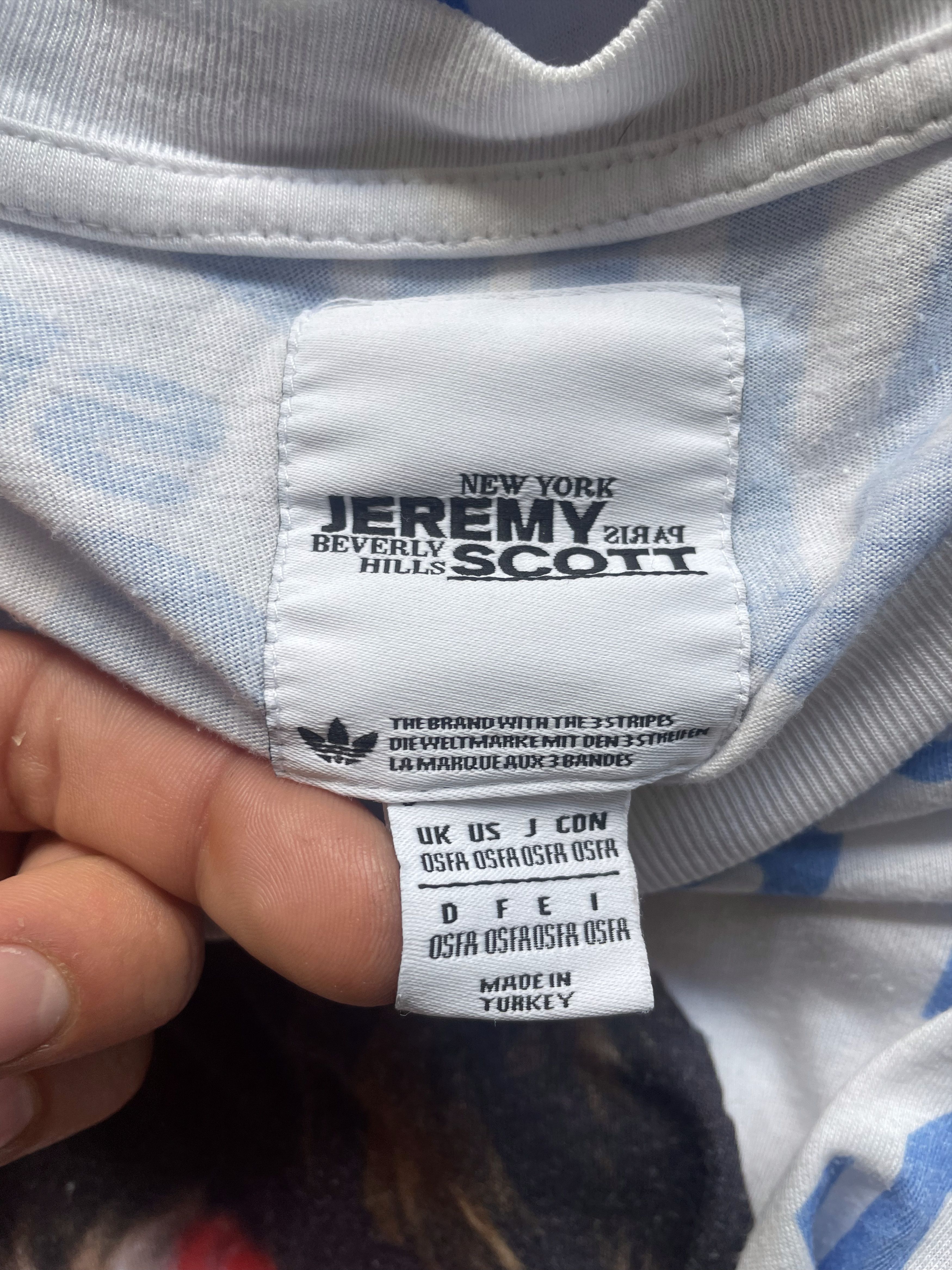Adidas × Jeremy Scott Union Jack Oversized Tee Size US XL / EU 56 / 4 - 10 Thumbnail