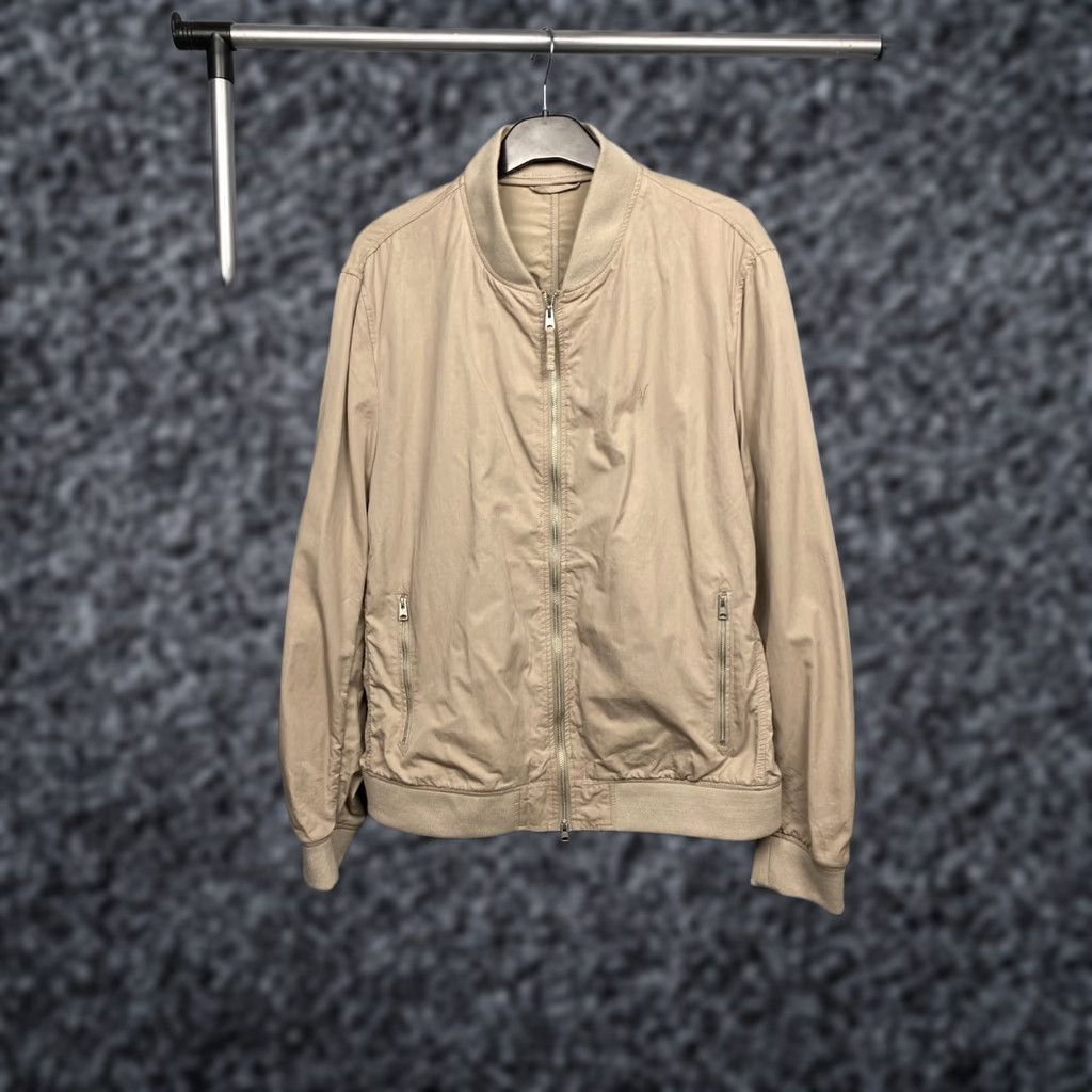 Allsaints Flight Jacket Mens Bomber Size L Beige Logo Vintage Bassett Allsaints Bassett Bomber Jacket L Beige Logo Men Size US L / EU 52-54 / 3 - 1 Thumbnail