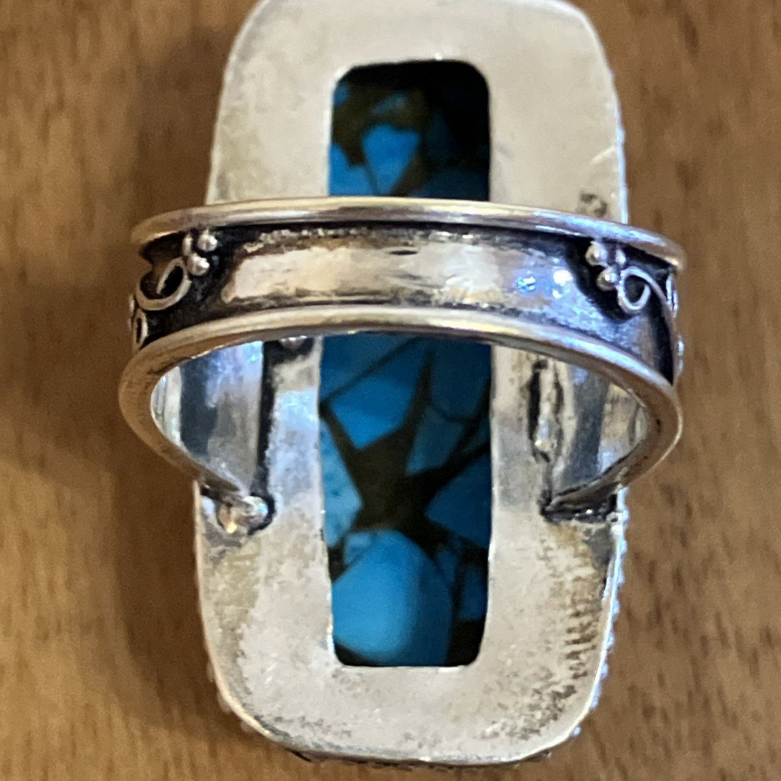 Handmade Blue Copper Turquoise Ring 925 Sterling Silver Southwestern Size ONE SIZE - 13 Thumbnail